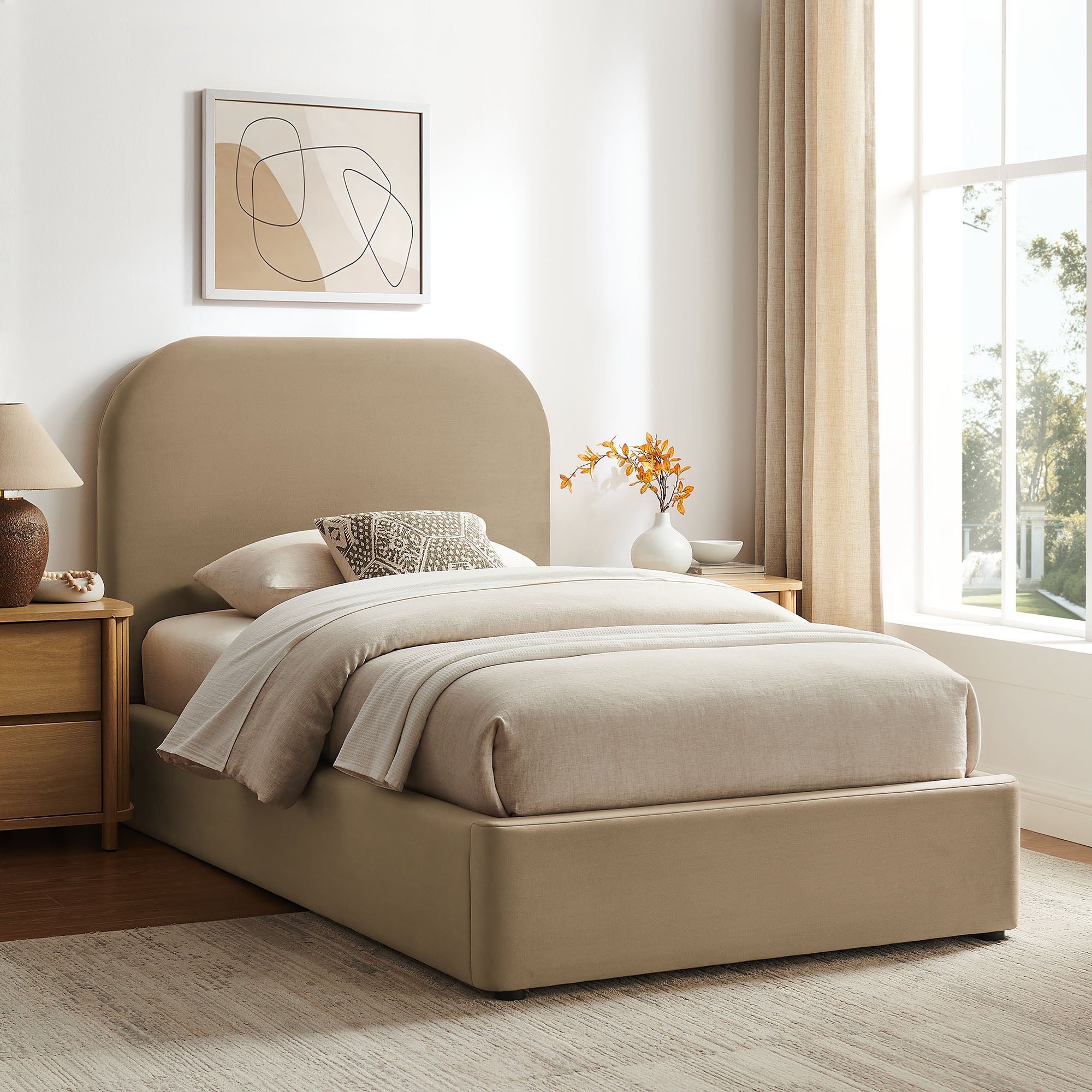 Keynote Performance Velvet Storage Platform Bed Frame