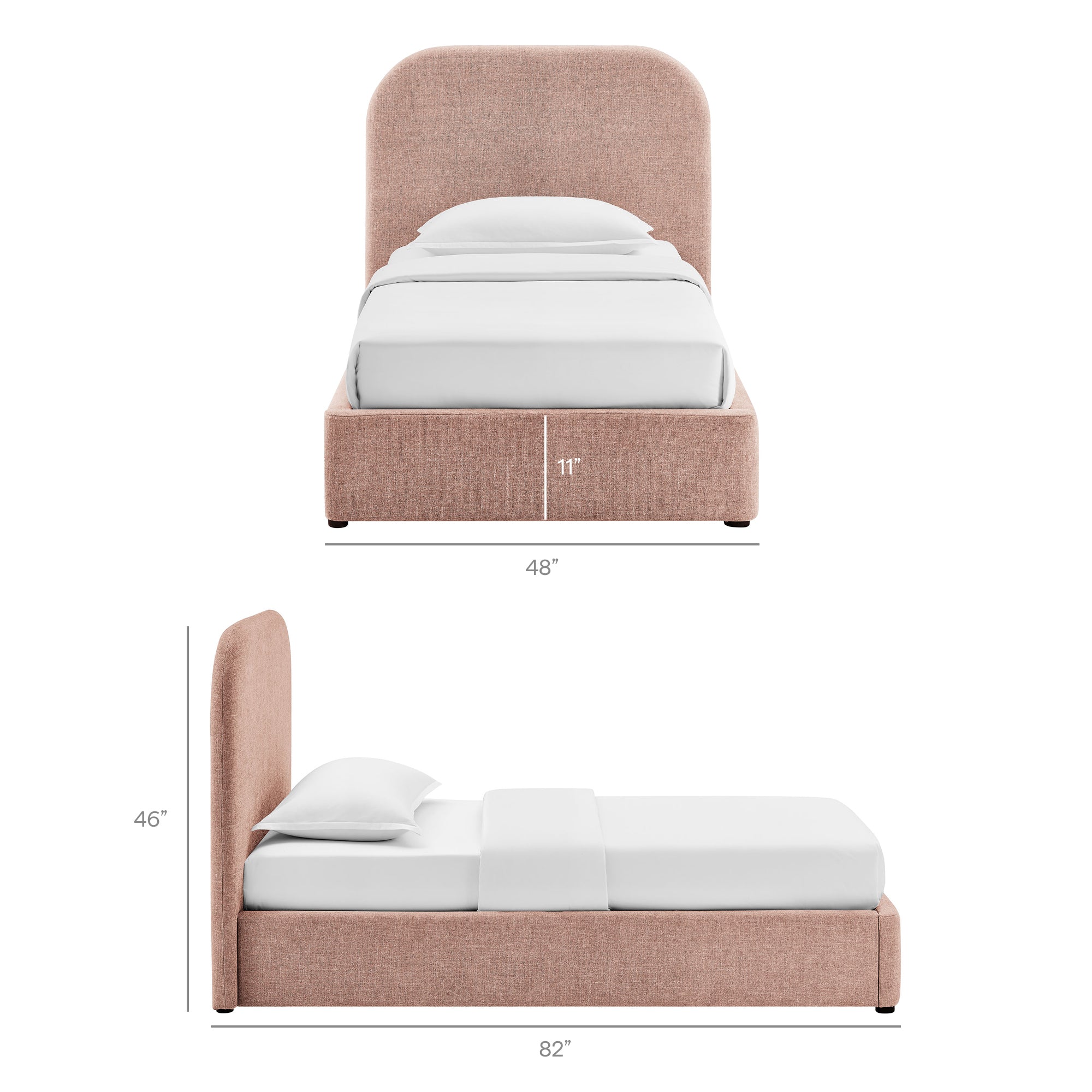 Keynote Fabric Upholstered Storage Platform Bed Frame