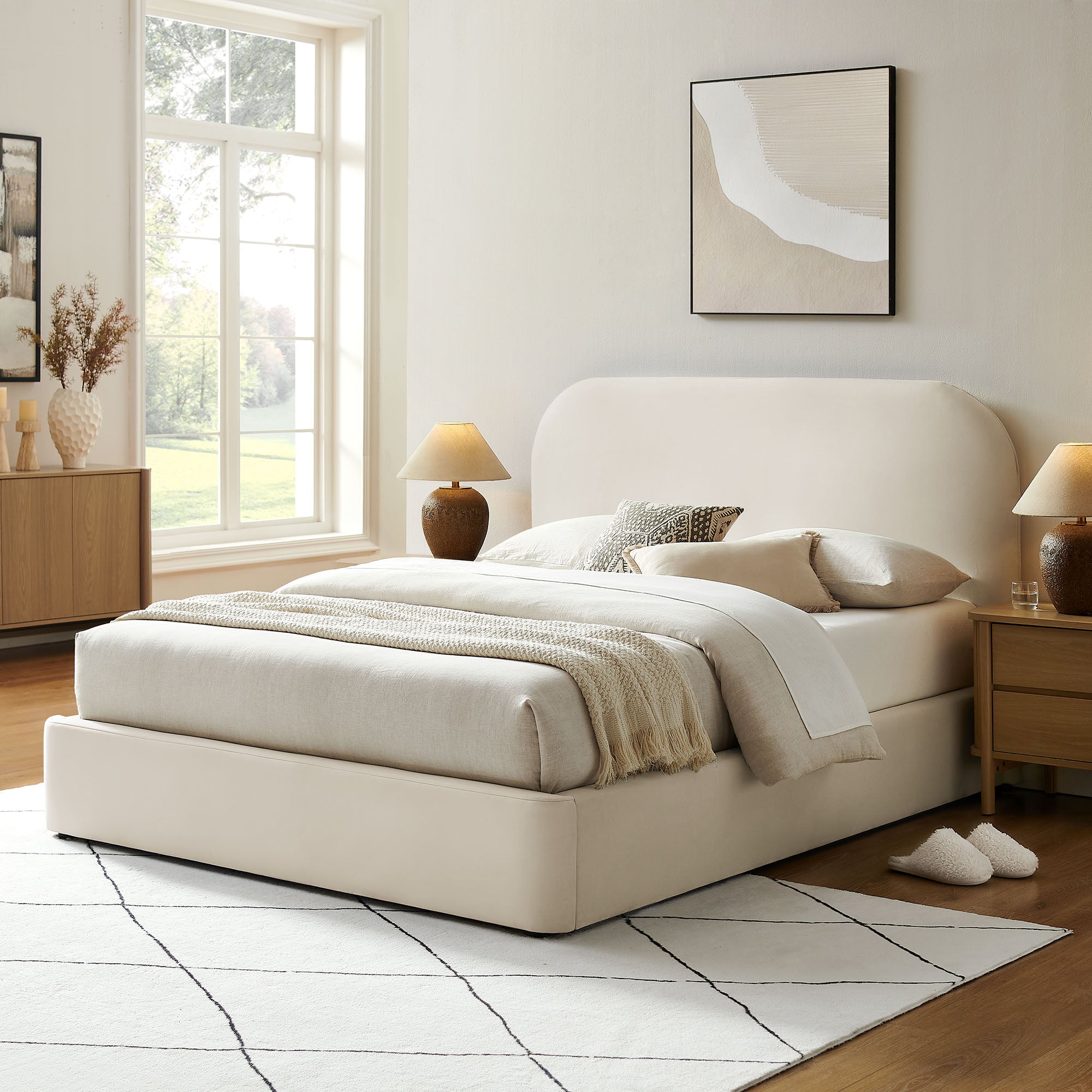 Keynote Performance Velvet Storage Platform Bed Frame