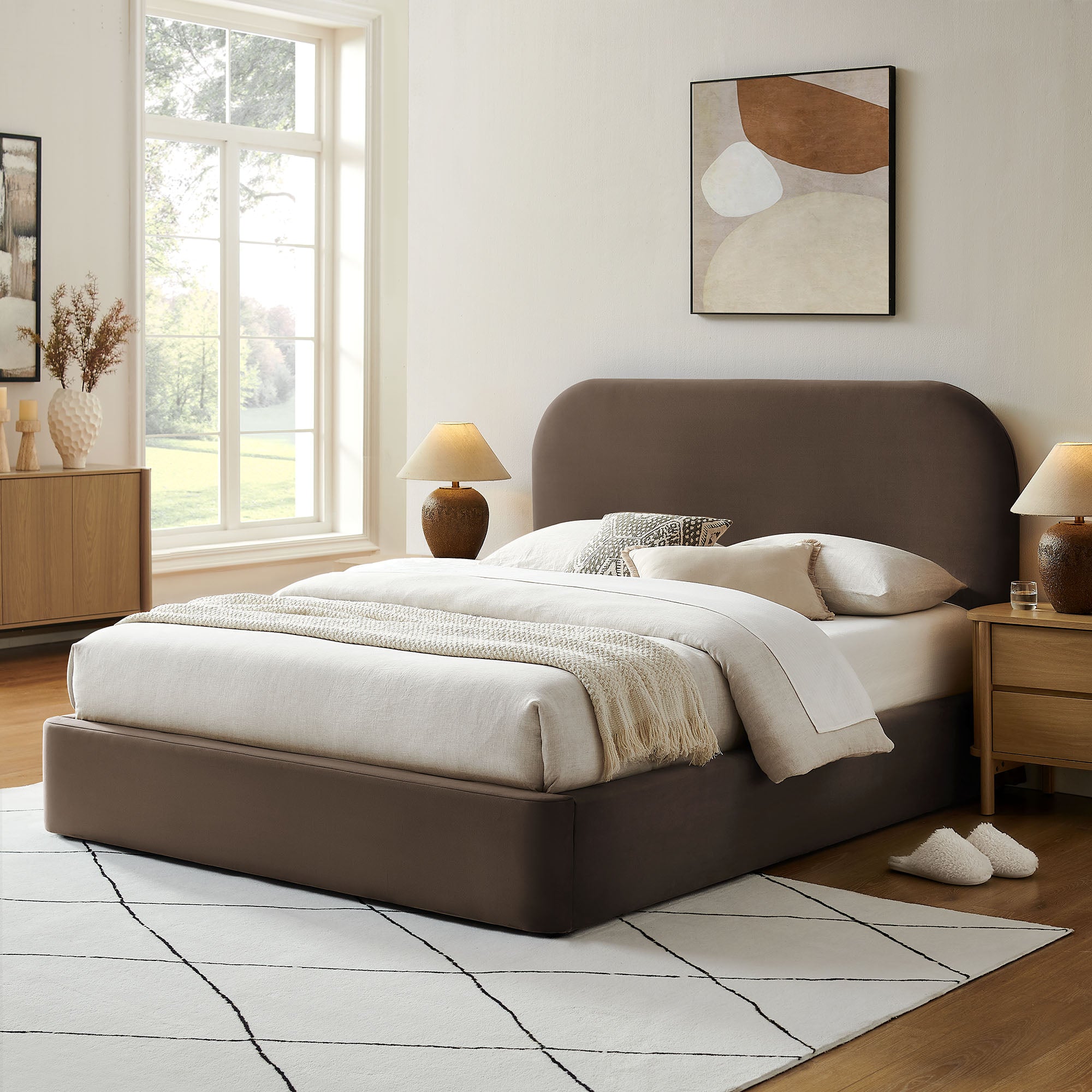 Keynote Performance Velvet Storage Platform Bed Frame