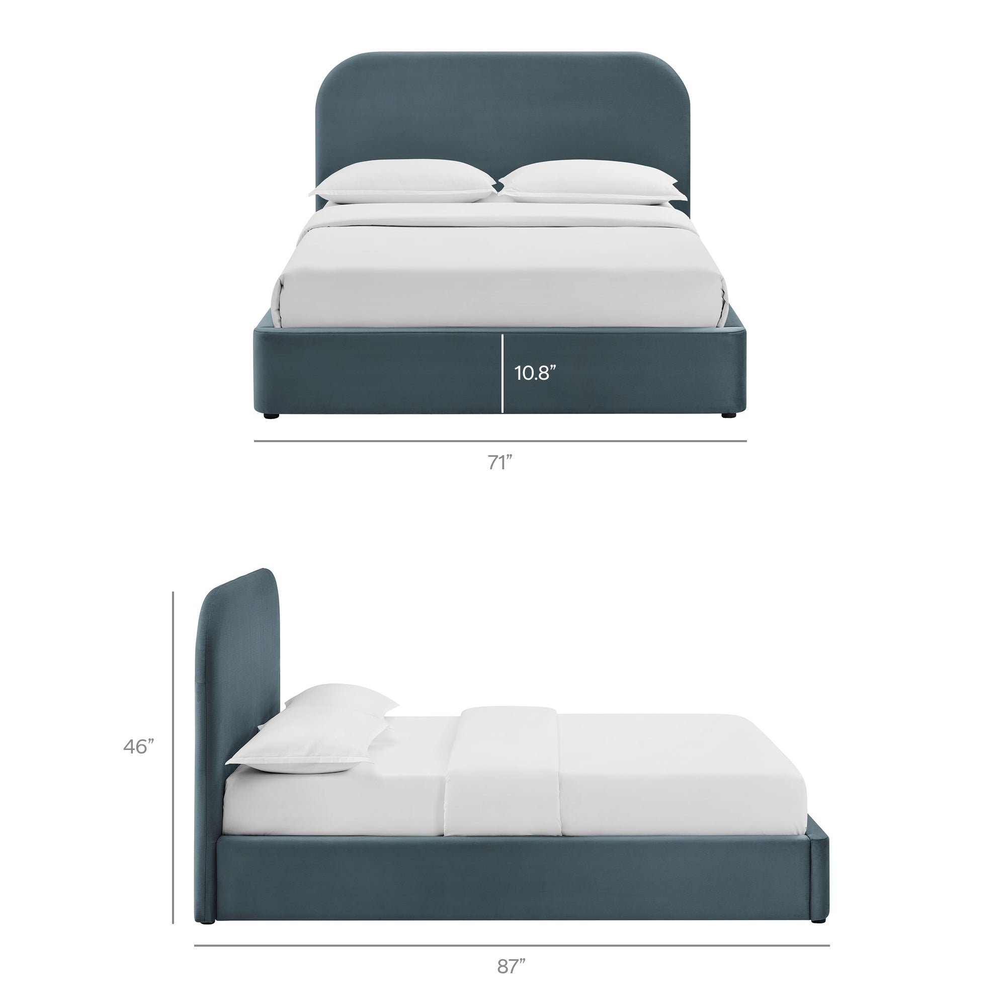 Keynote Performance Velvet Storage Platform Bed Frame