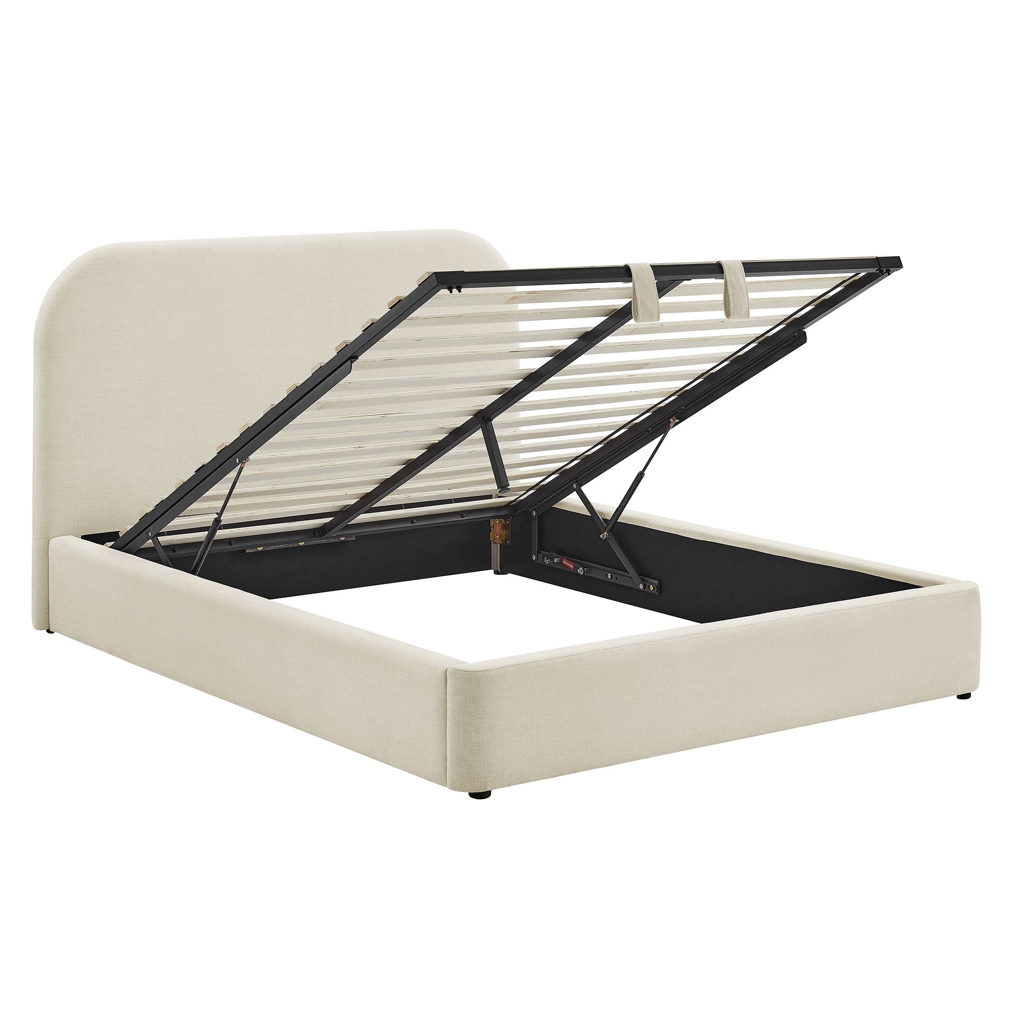Keynote Fabric Upholstered Storage Platform Bed Frame