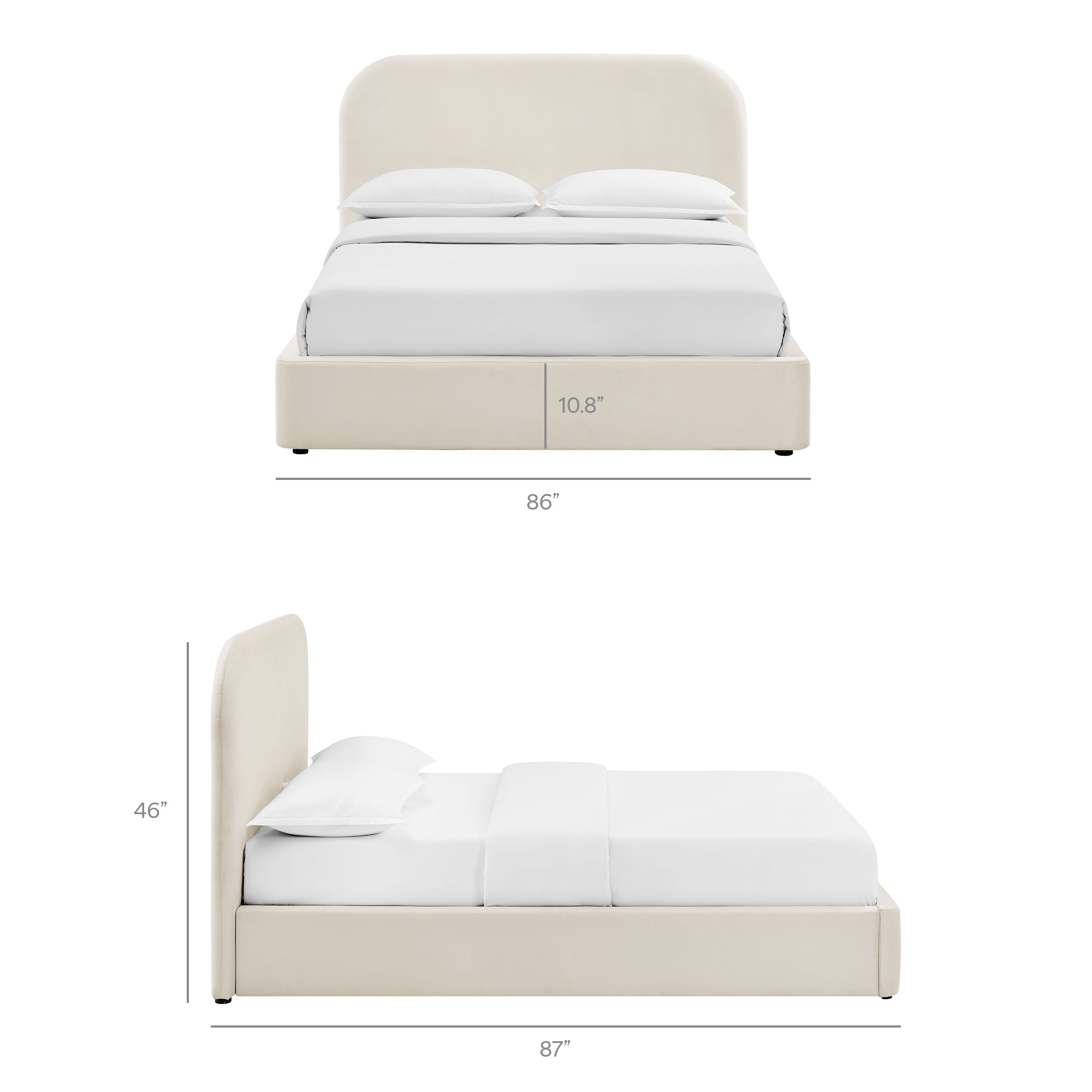 Keynote Performance Velvet Storage Platform Bed Frame