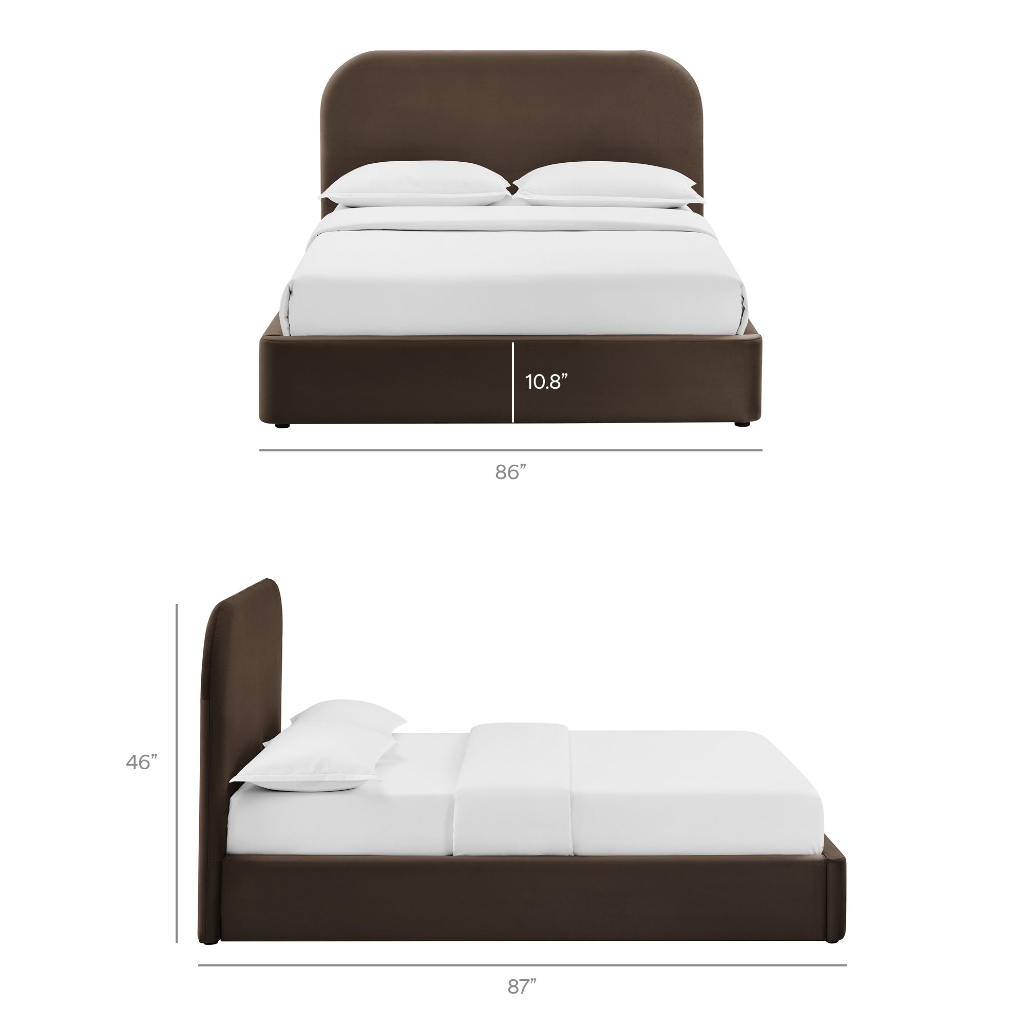 Keynote Performance Velvet Storage Platform Bed Frame