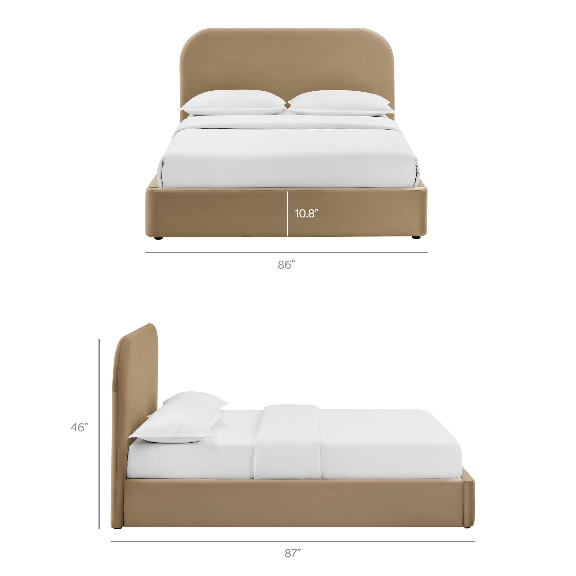 Keynote Performance Velvet Storage Platform Bed Frame