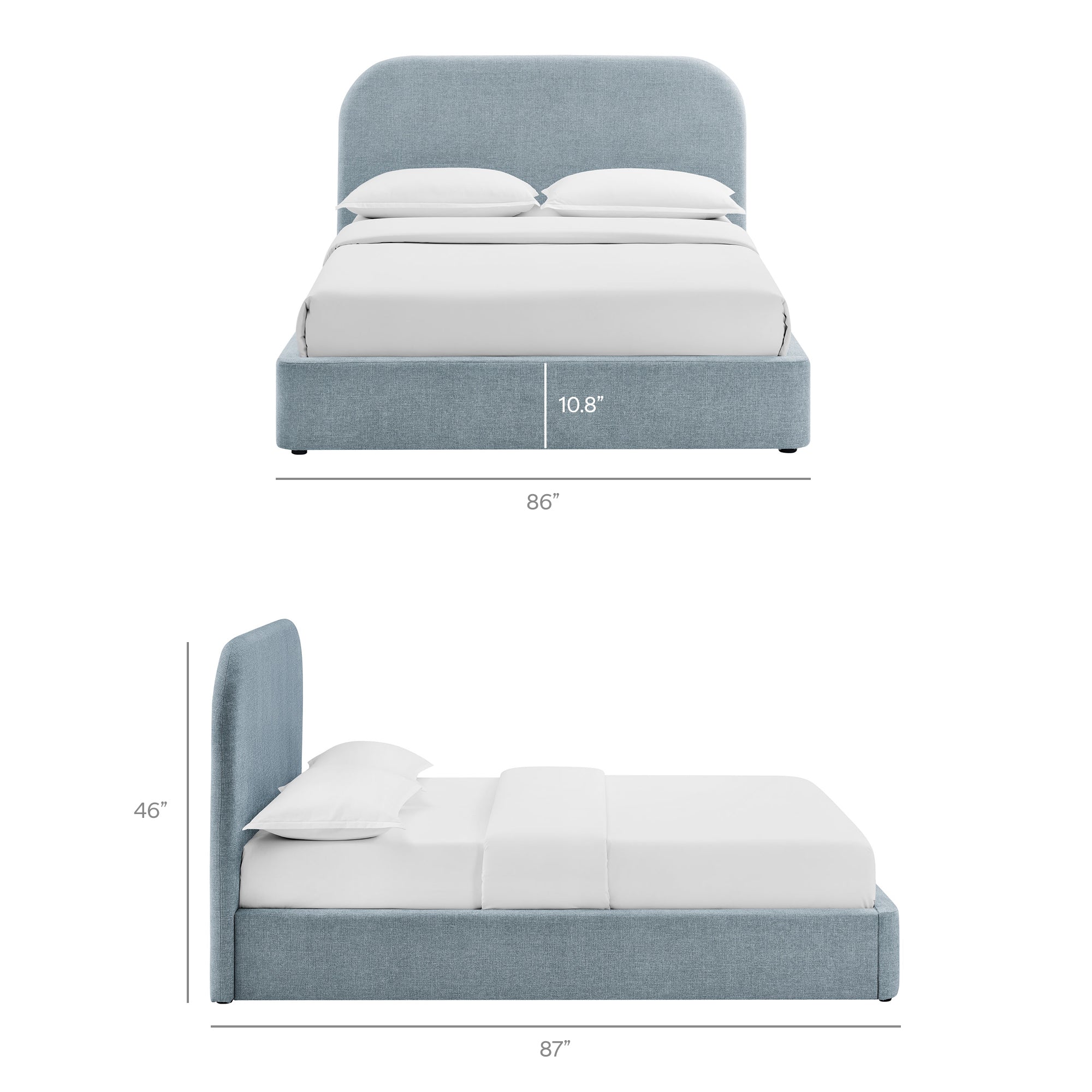 Keynote Fabric Upholstered Storage Platform Bed Frame
