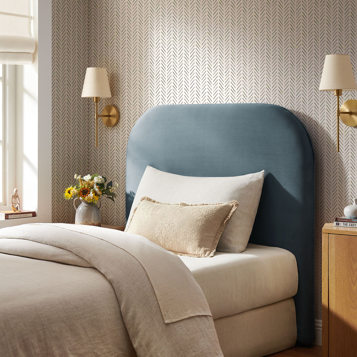 Keynote Stain-Resistant Performance Velvet Headboard