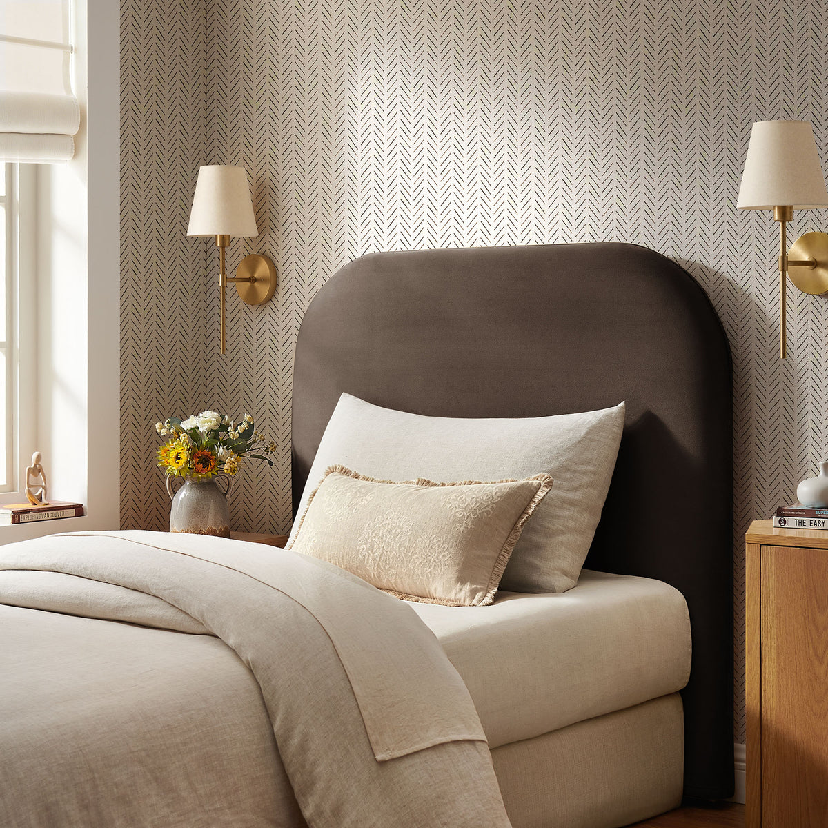 Keynote Stain-Resistant Performance Velvet Headboard