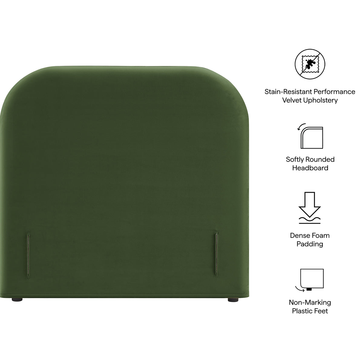 Keynote Stain-Resistant Performance Velvet Headboard