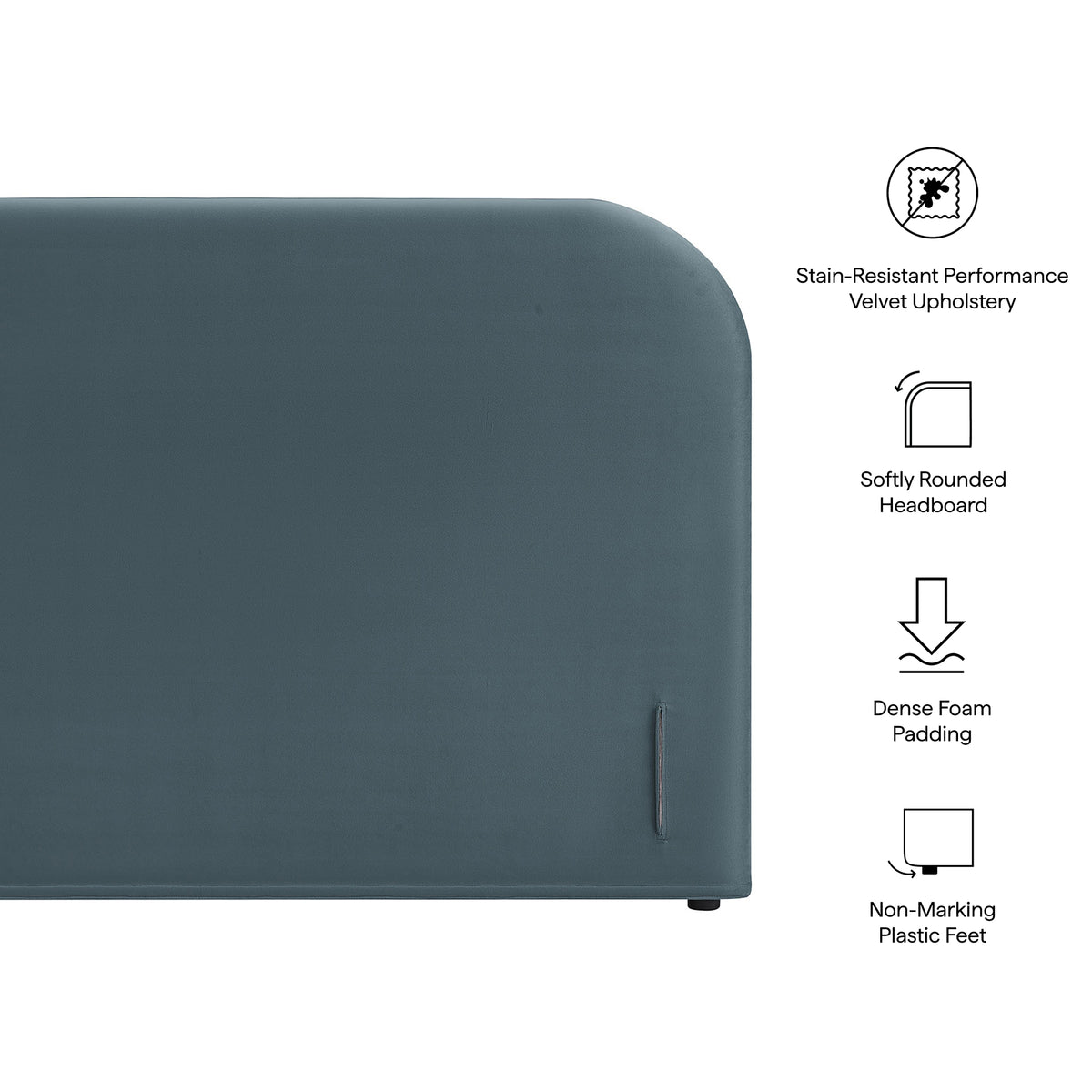 Keynote Stain-Resistant Performance Velvet Headboard