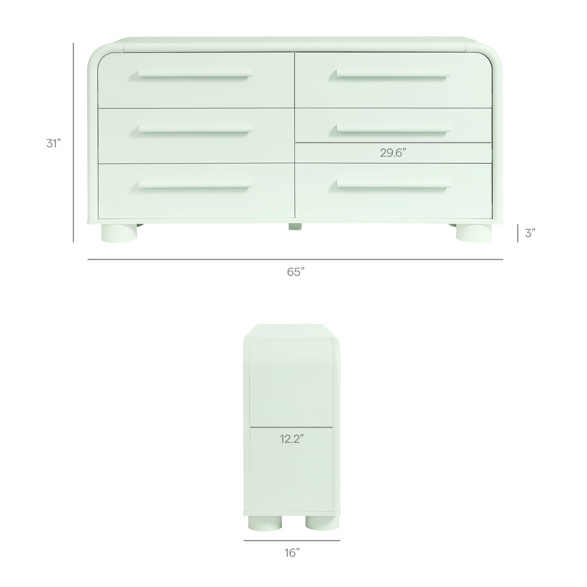 Bellamy Curved 6-Drawer Dresser