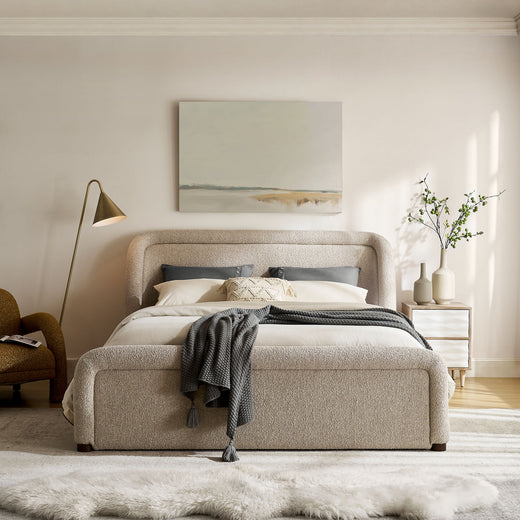 Tasmin Upholstered Fabric Platform Bed