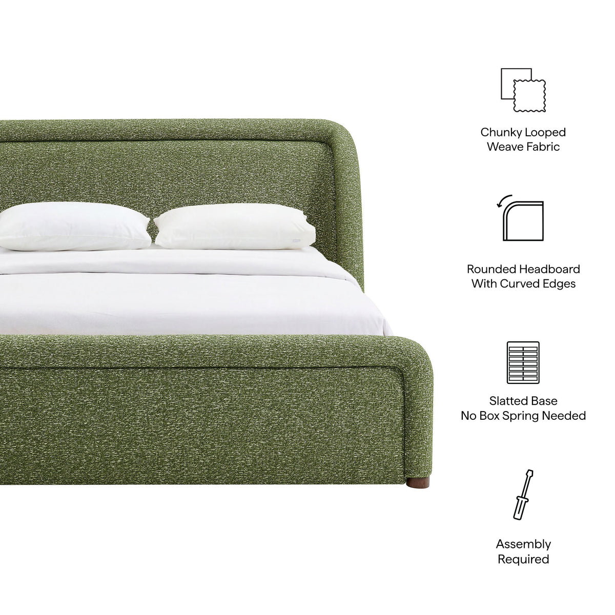 Tasmin Upholstered Fabric Platform Bed