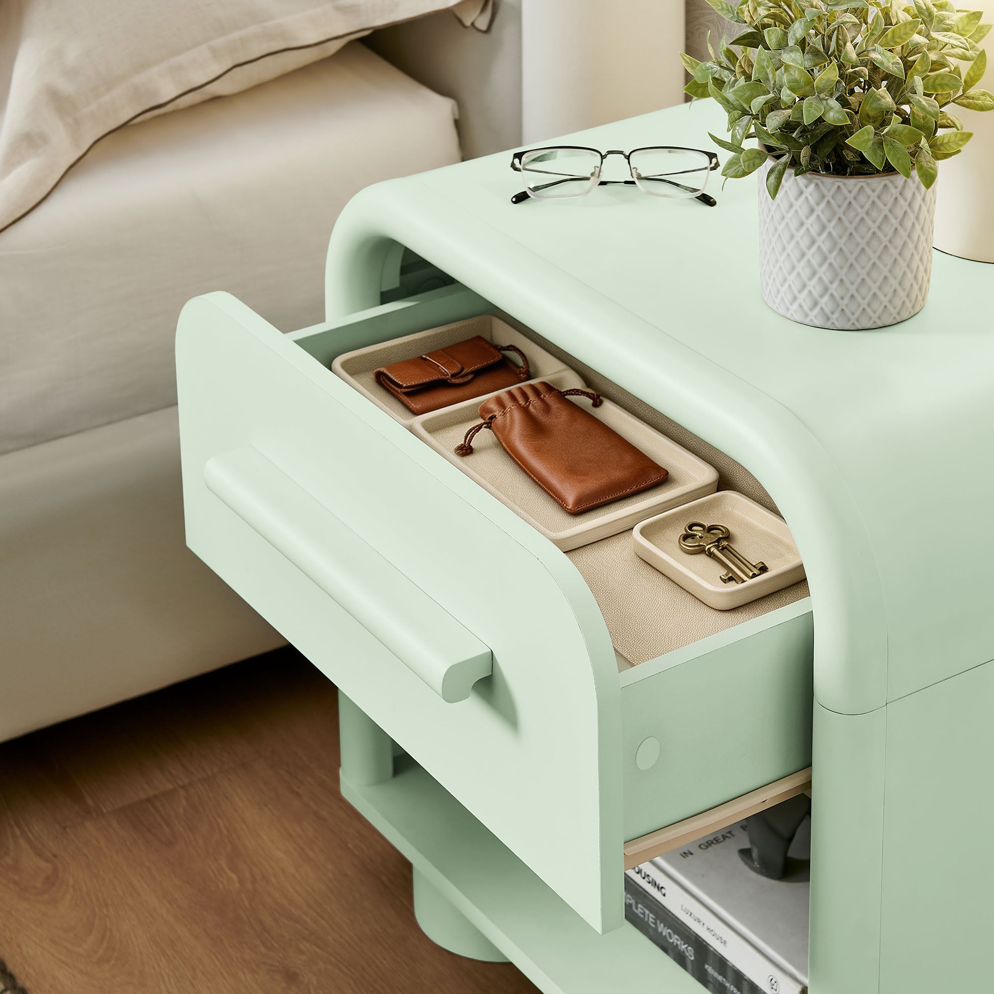 Bellamy Curved 1-Drawer Nightstand
