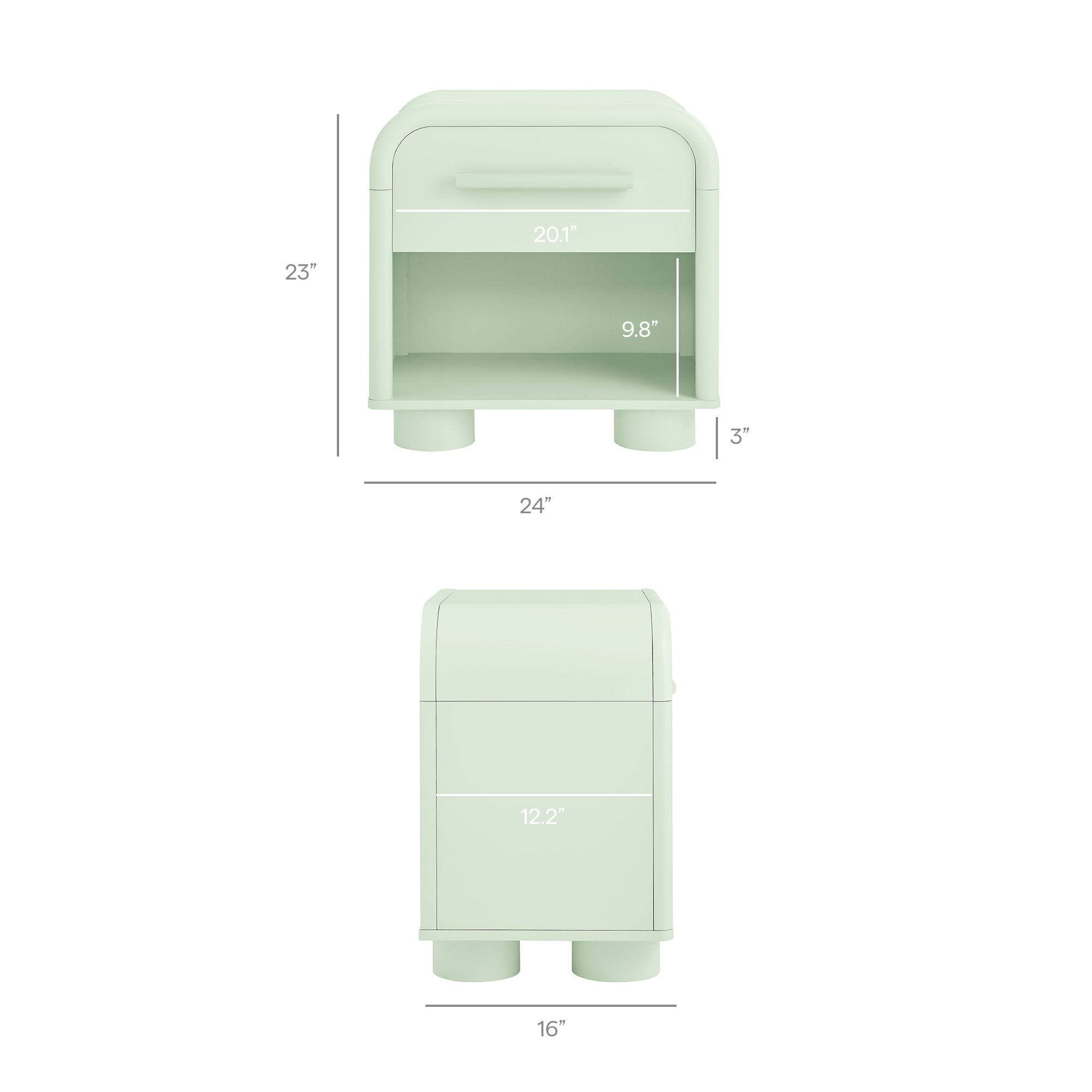 Bellamy Curved 1-Drawer Nightstand
