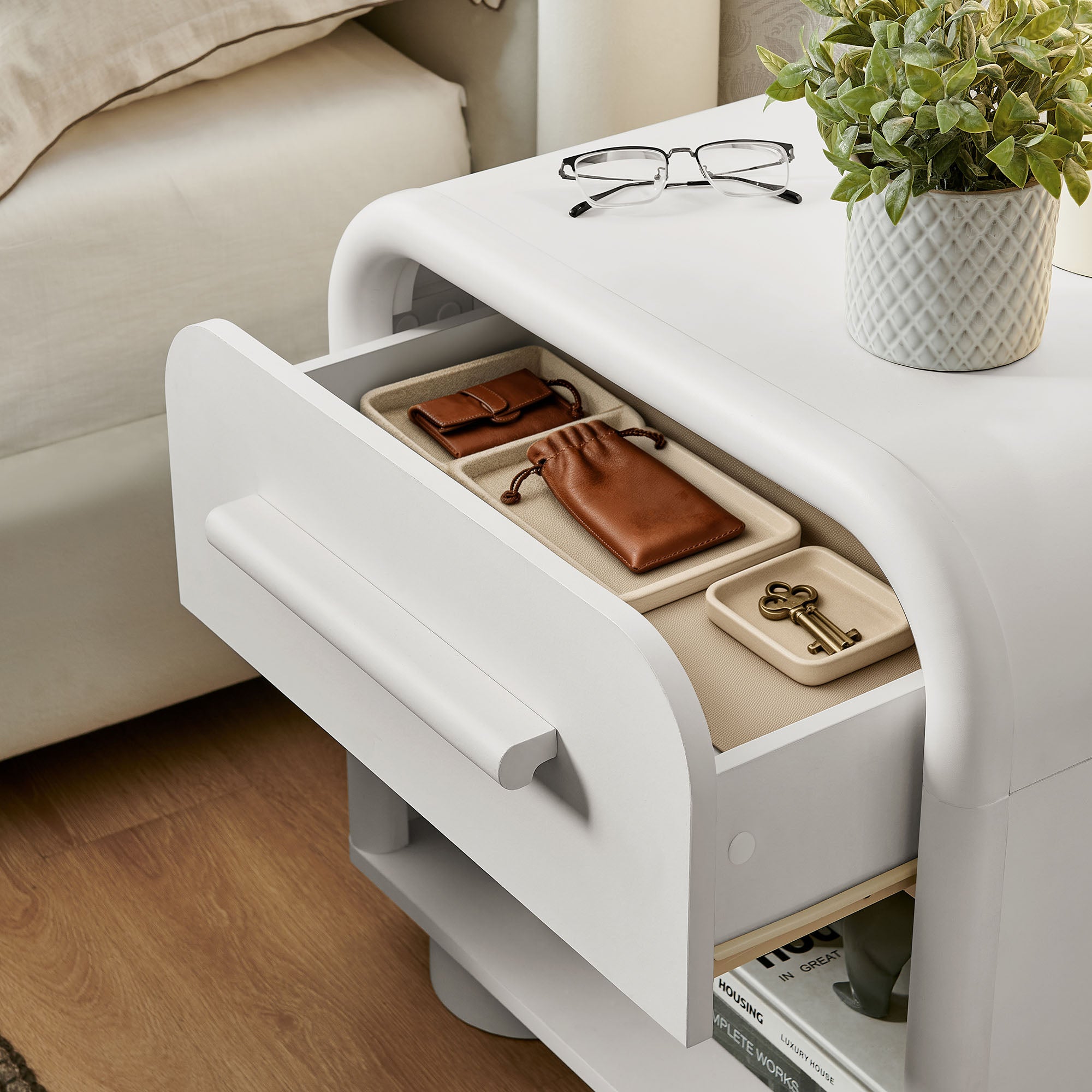 Bellamy Curved 1-Drawer Nightstand