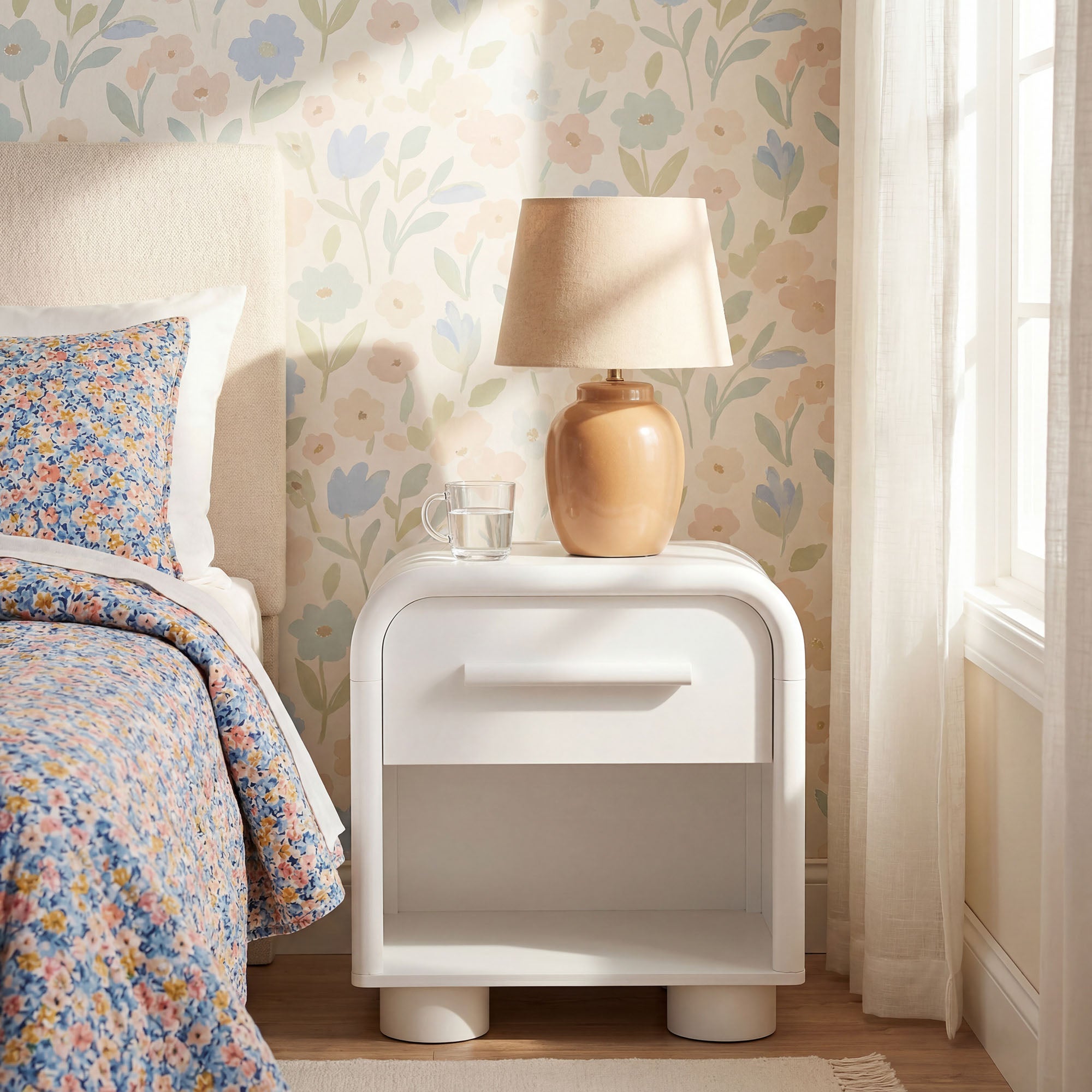 Bellamy Curved 1-Drawer Nightstand