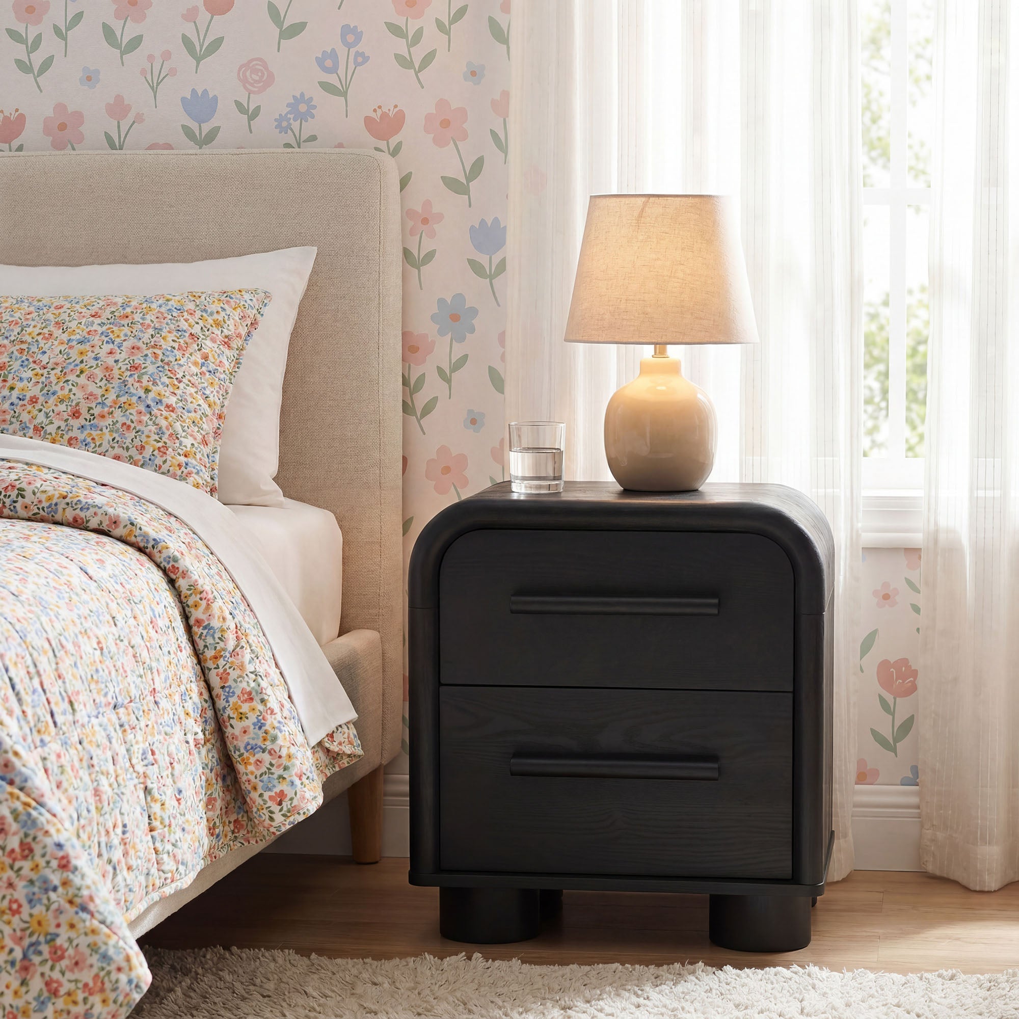 Bellamy Curved 2-Drawer Nightstand