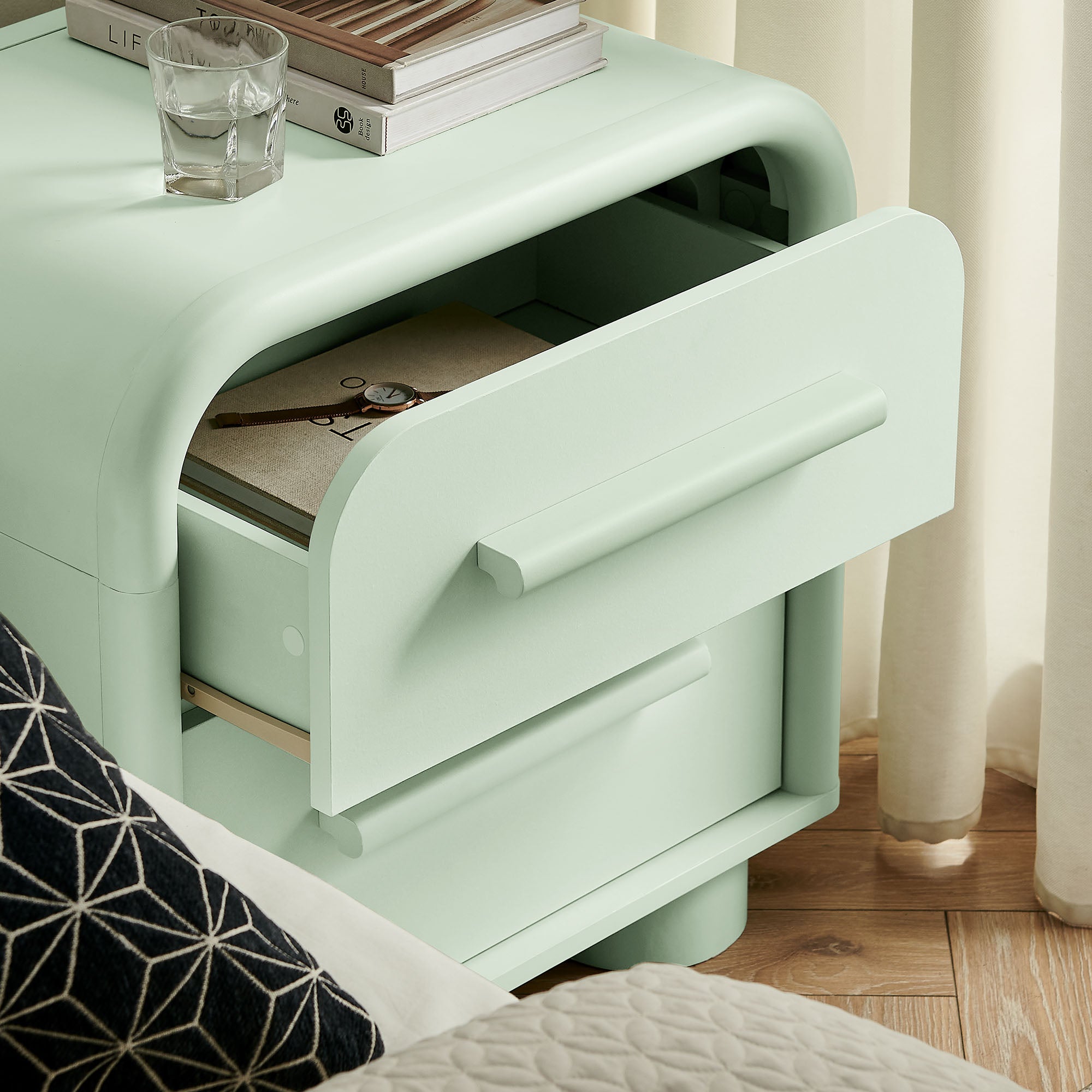 Bellamy Curved 2-Drawer Nightstand