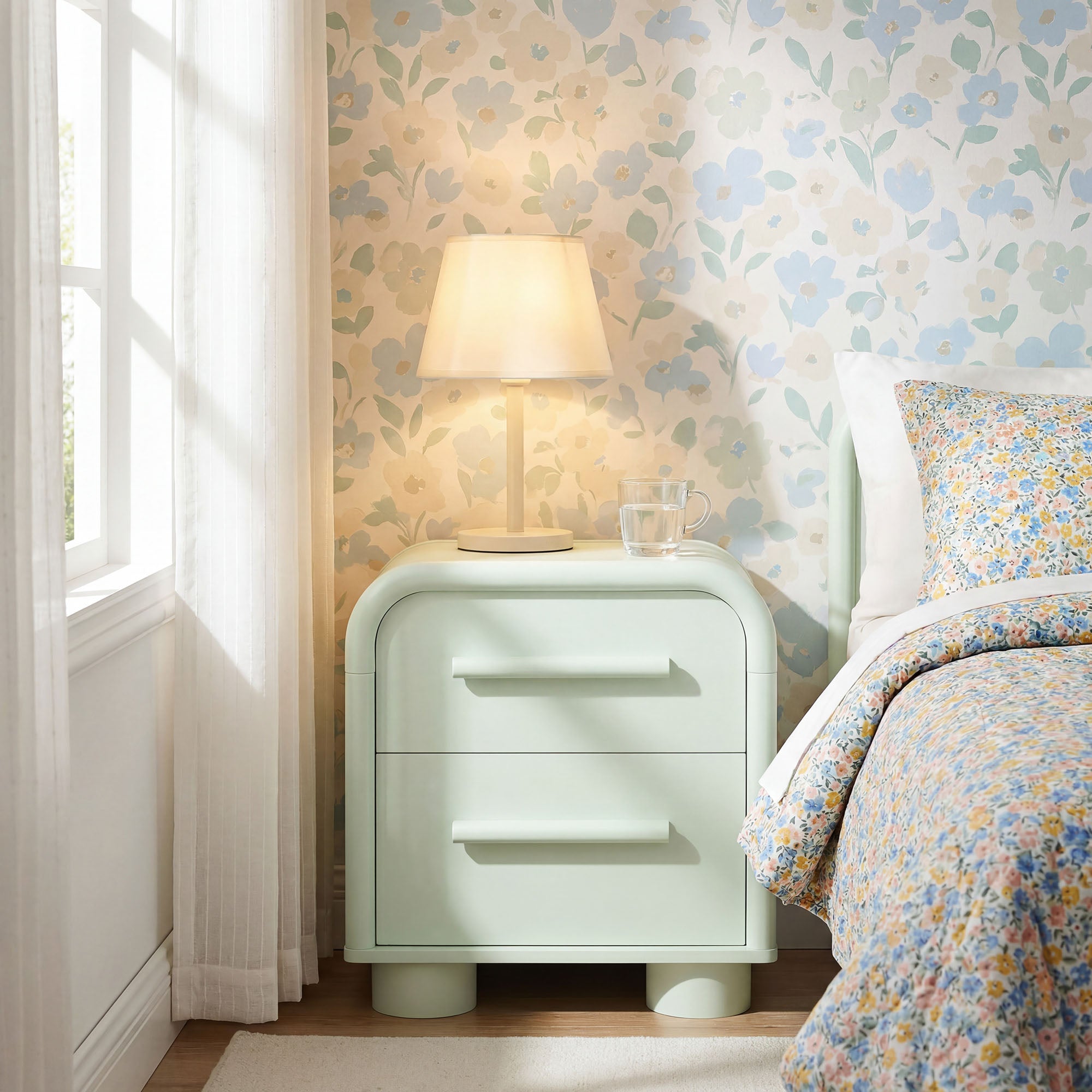 Bellamy Curved 2-Drawer Nightstand