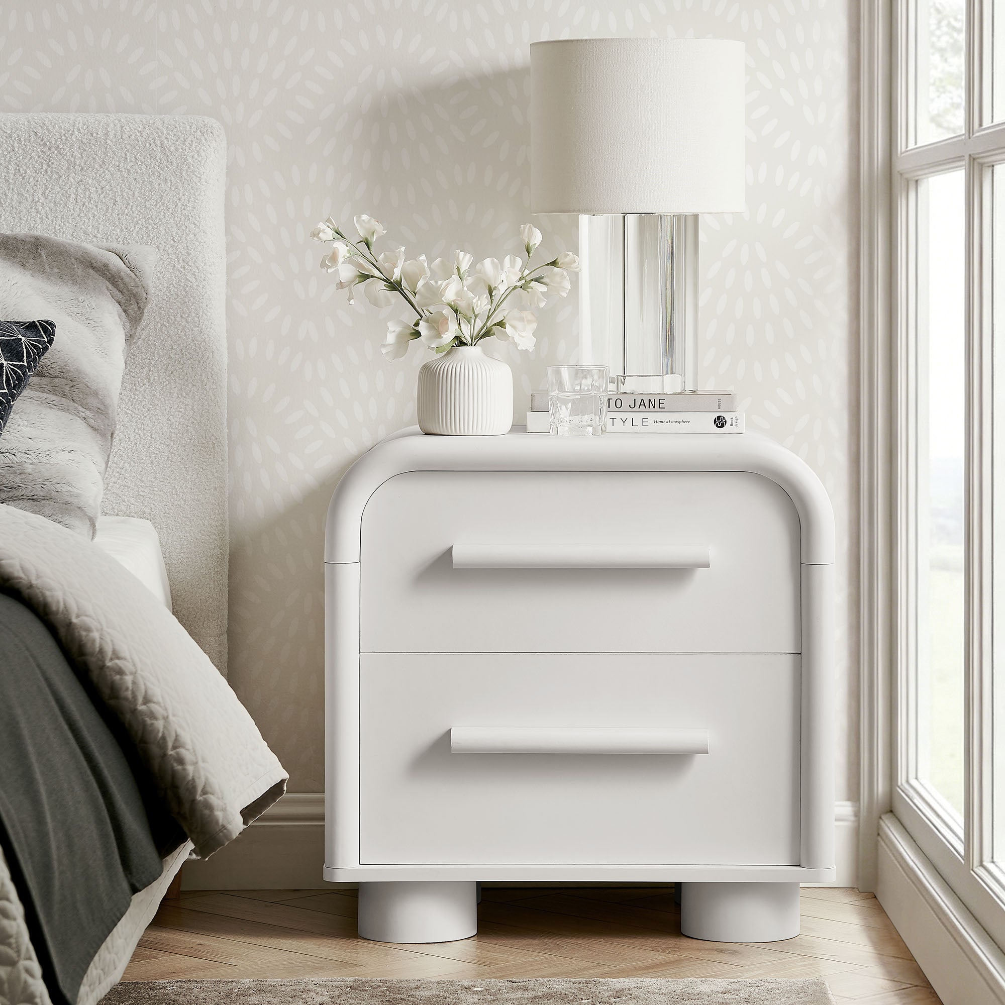 Bellamy Curved 2-Drawer Nightstand