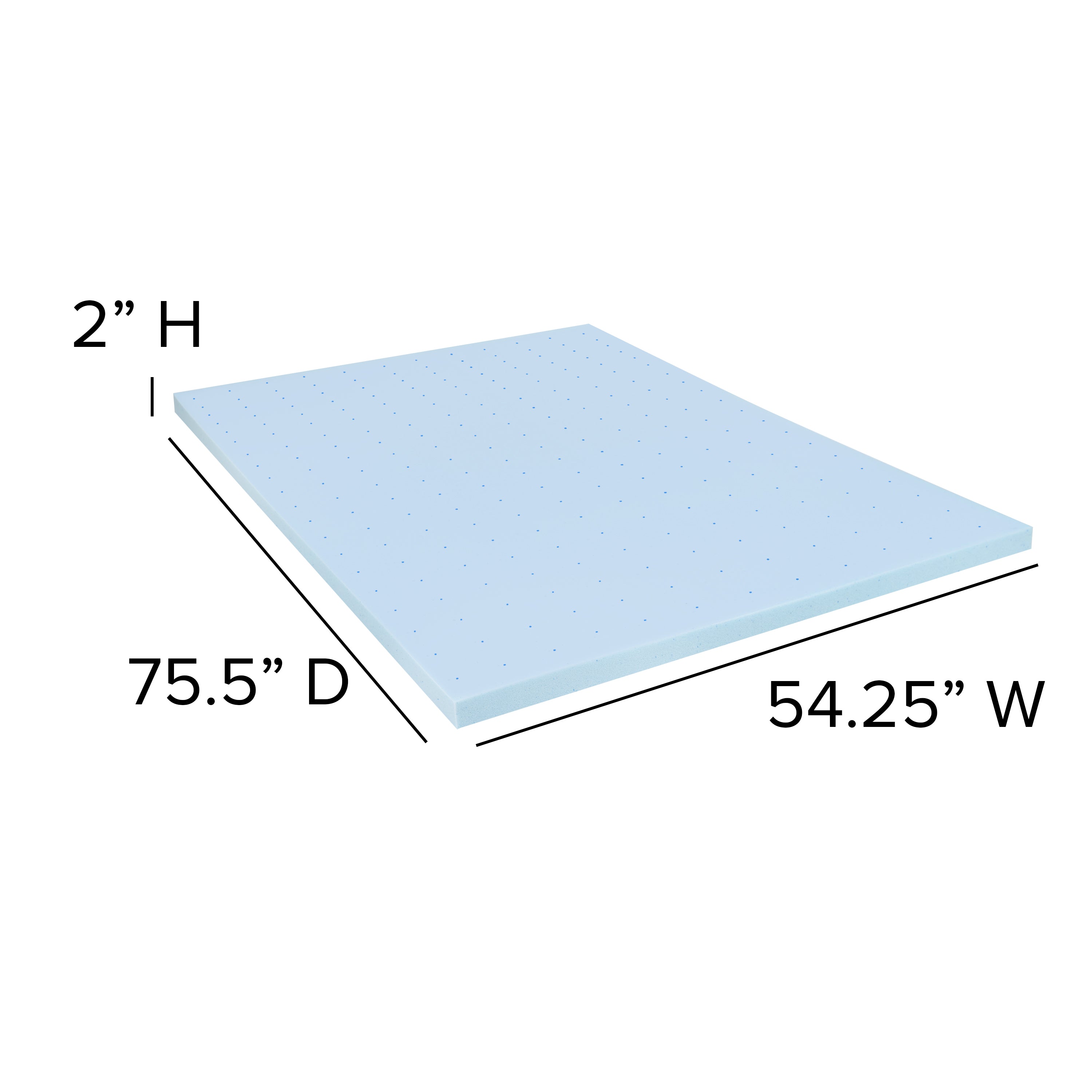 Capri Comfortable Sleep 2 inch Cooling Gel Memory Foam Mattress Topper