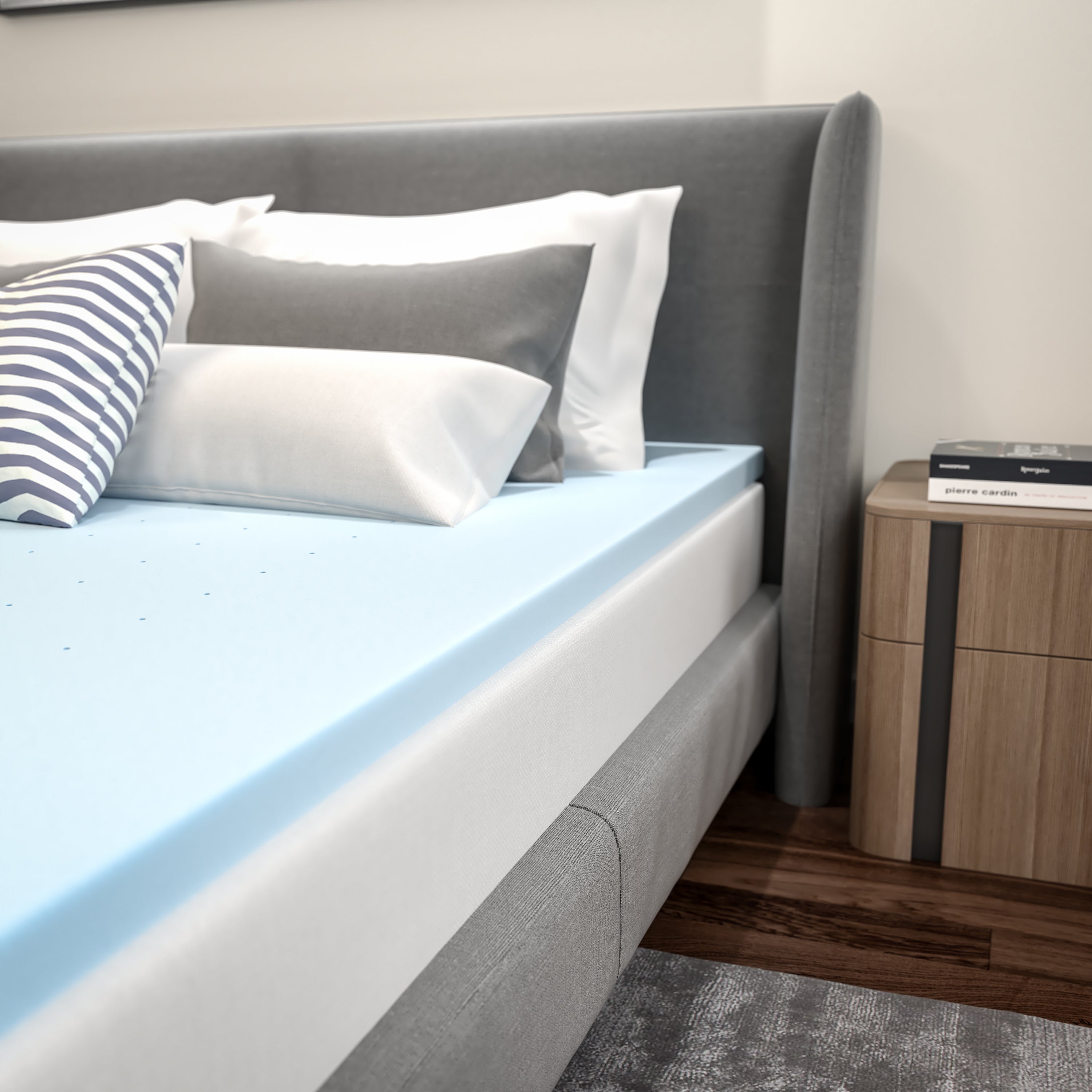 Capri Comfortable Sleep 2 inch Cooling Gel Memory Foam Mattress Topper