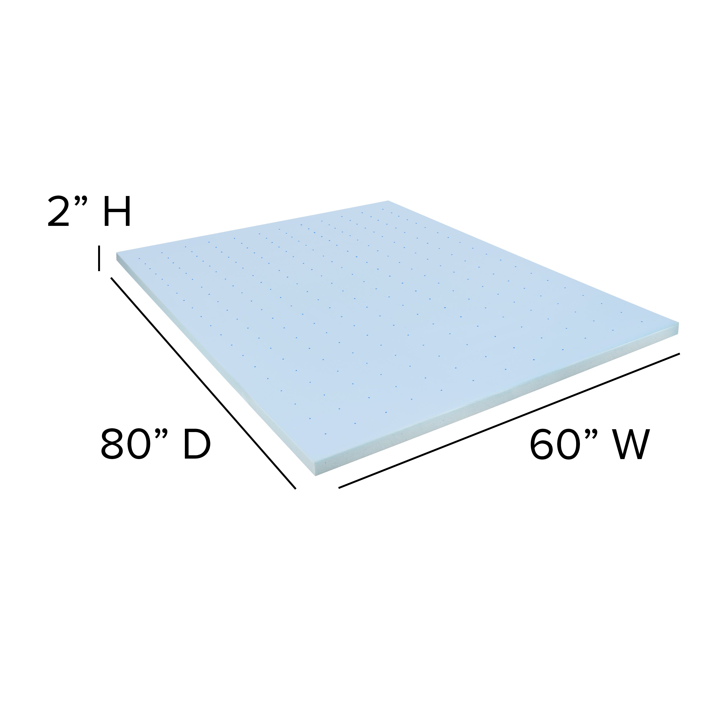 Capri Comfortable Sleep 2 inch Cooling Gel Memory Foam Mattress Topper