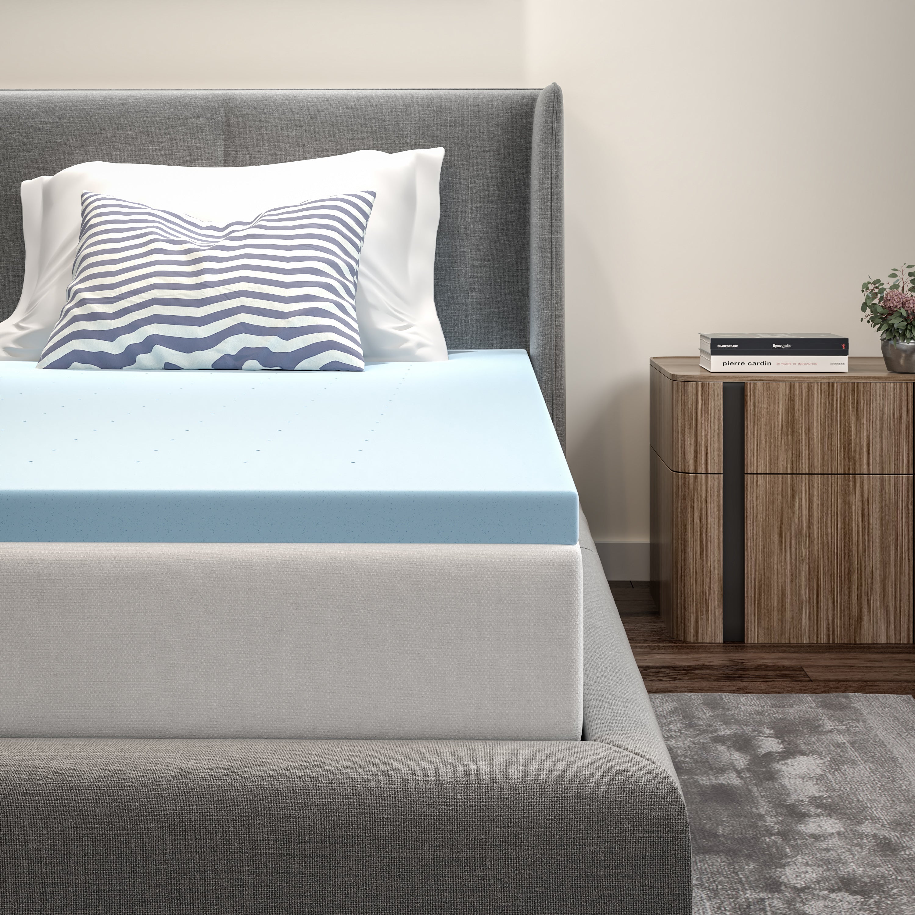 Capri Comfortable Sleep 2 inch Cooling Gel Memory Foam Mattress Topper