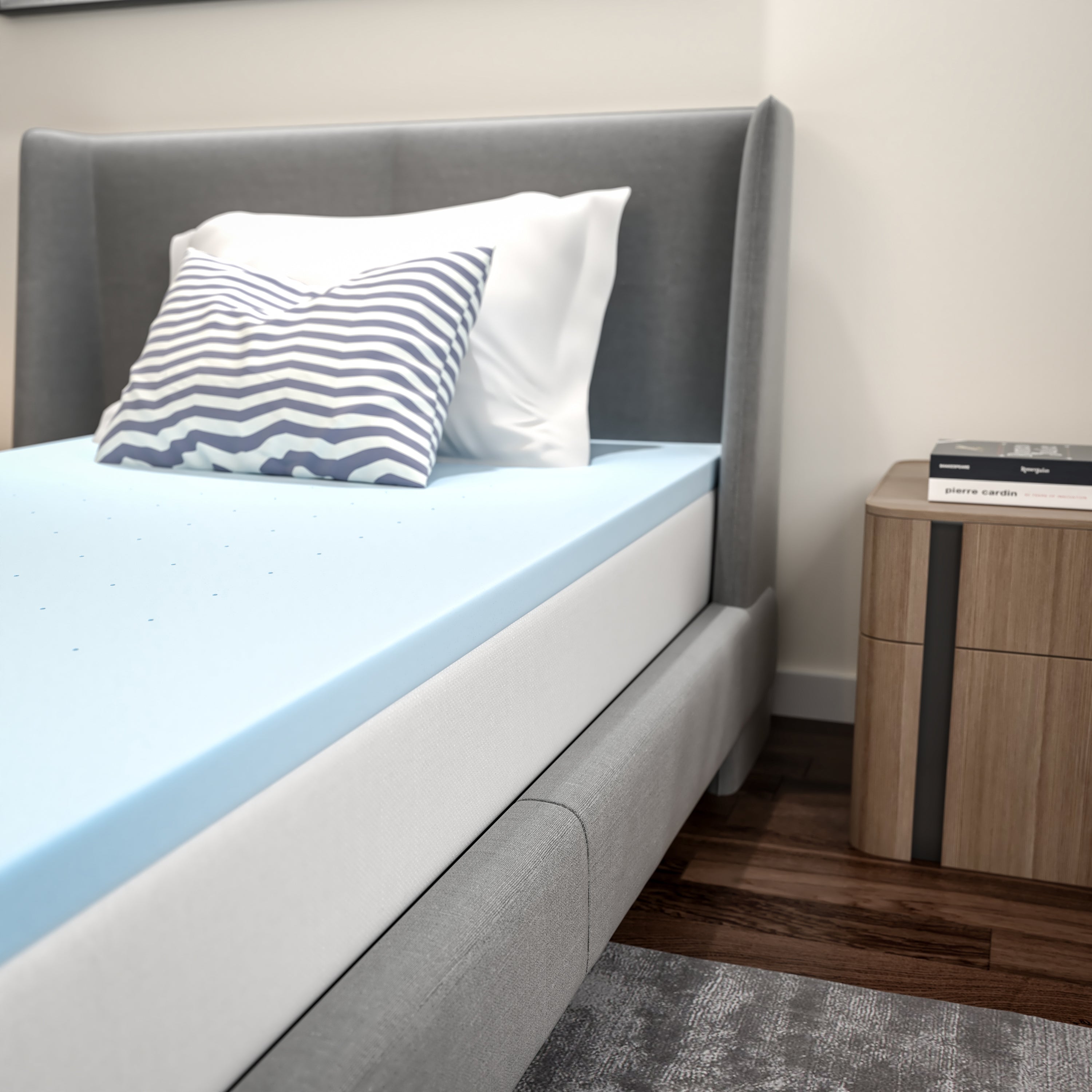 Capri Comfortable Sleep 2 inch Cooling Gel Memory Foam Mattress Topper