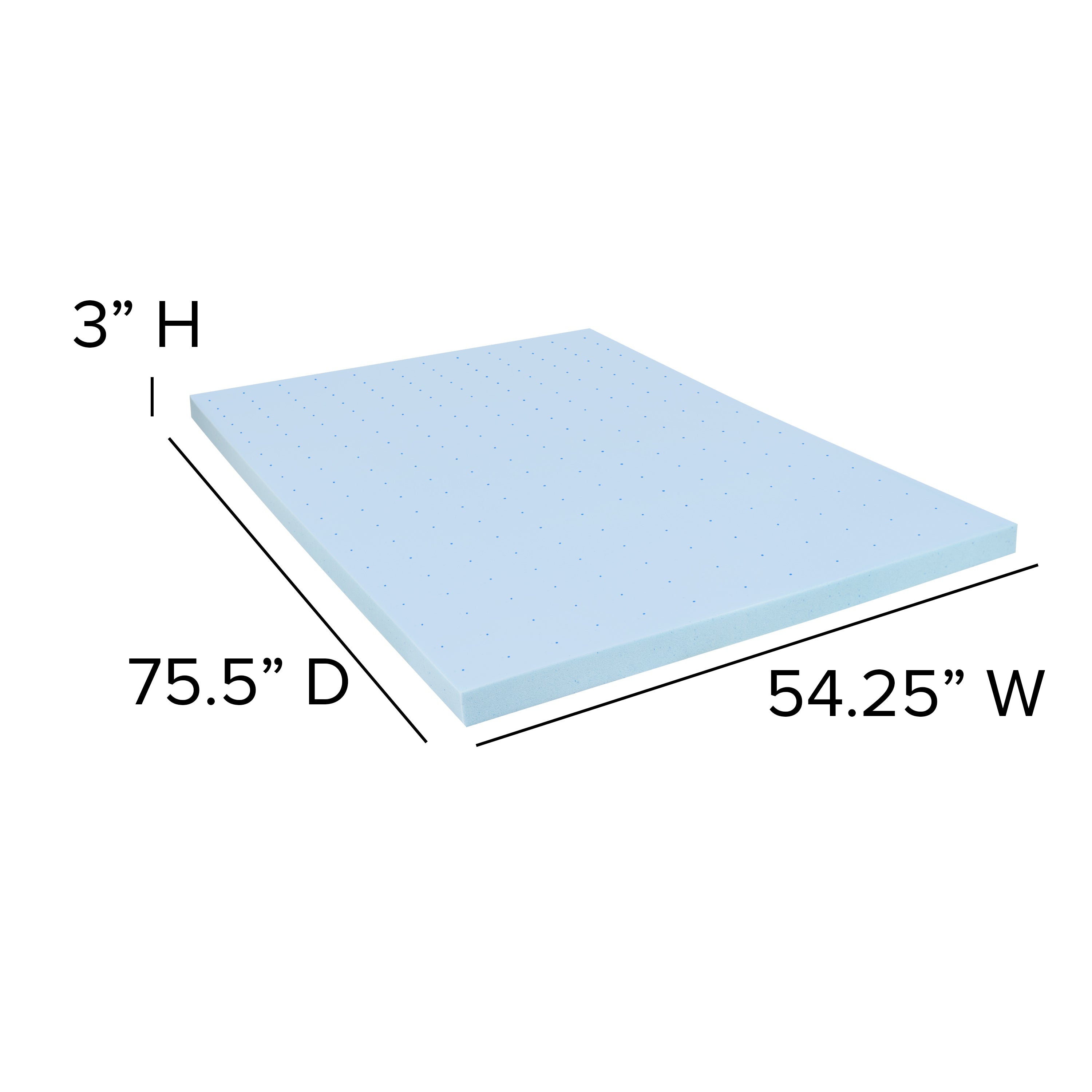 Capri Comfortable Sleep 3 inch Cooling Gel Memory Foam Mattress Topper