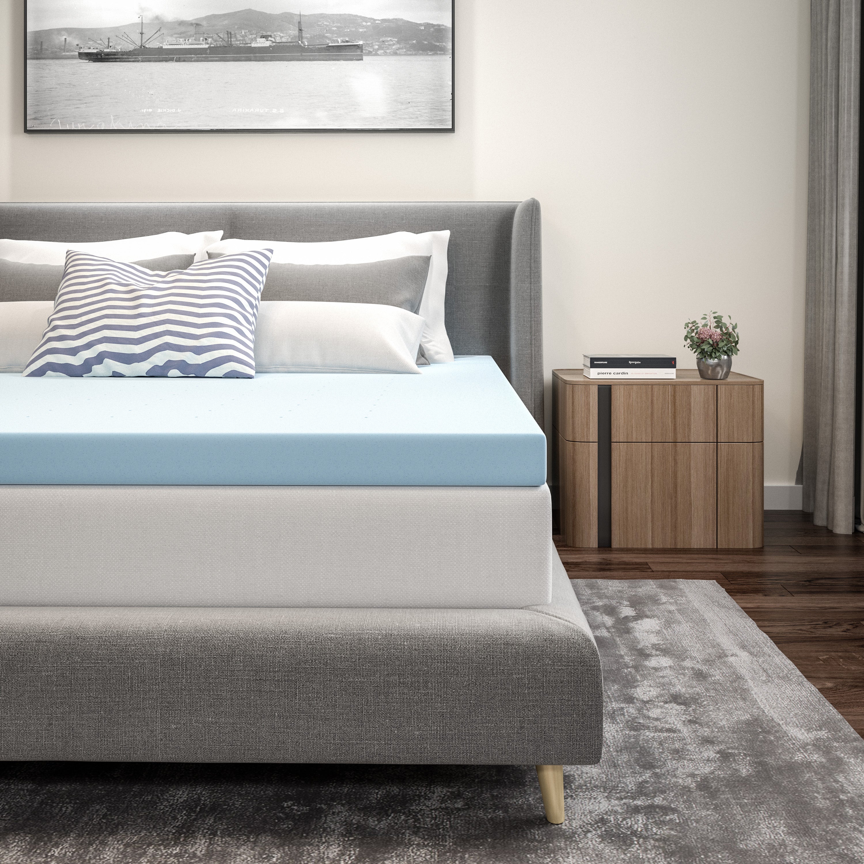 Capri Comfortable Sleep 3 inch Cooling Gel Memory Foam Mattress Topper