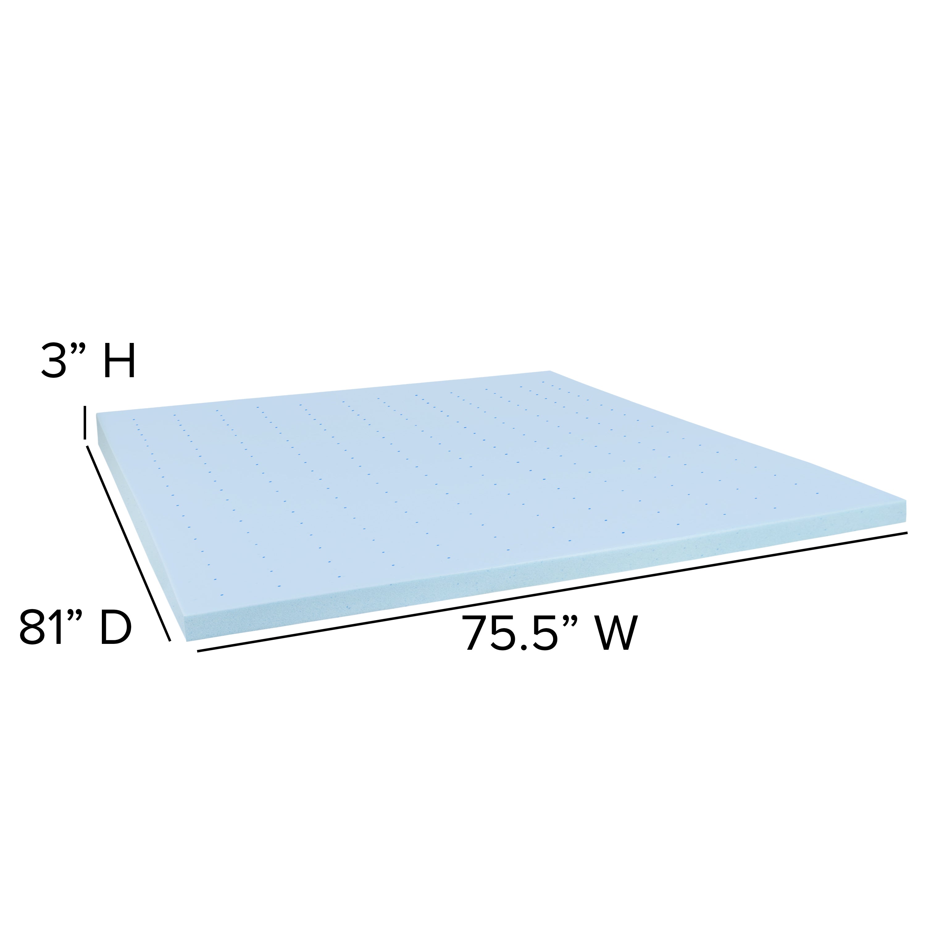 Capri Comfortable Sleep 3 inch Cooling Gel Memory Foam Mattress Topper