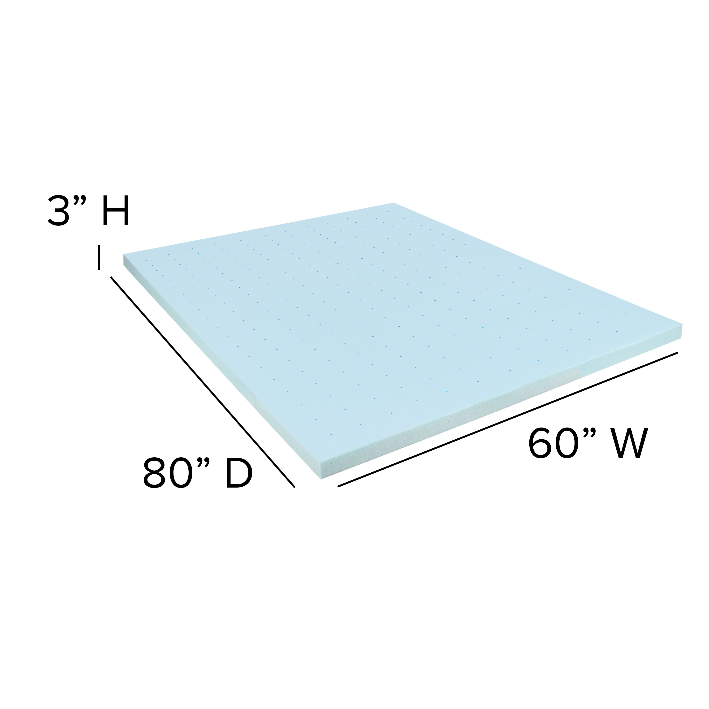 Capri Comfortable Sleep 3 inch Cooling Gel Memory Foam Mattress Topper