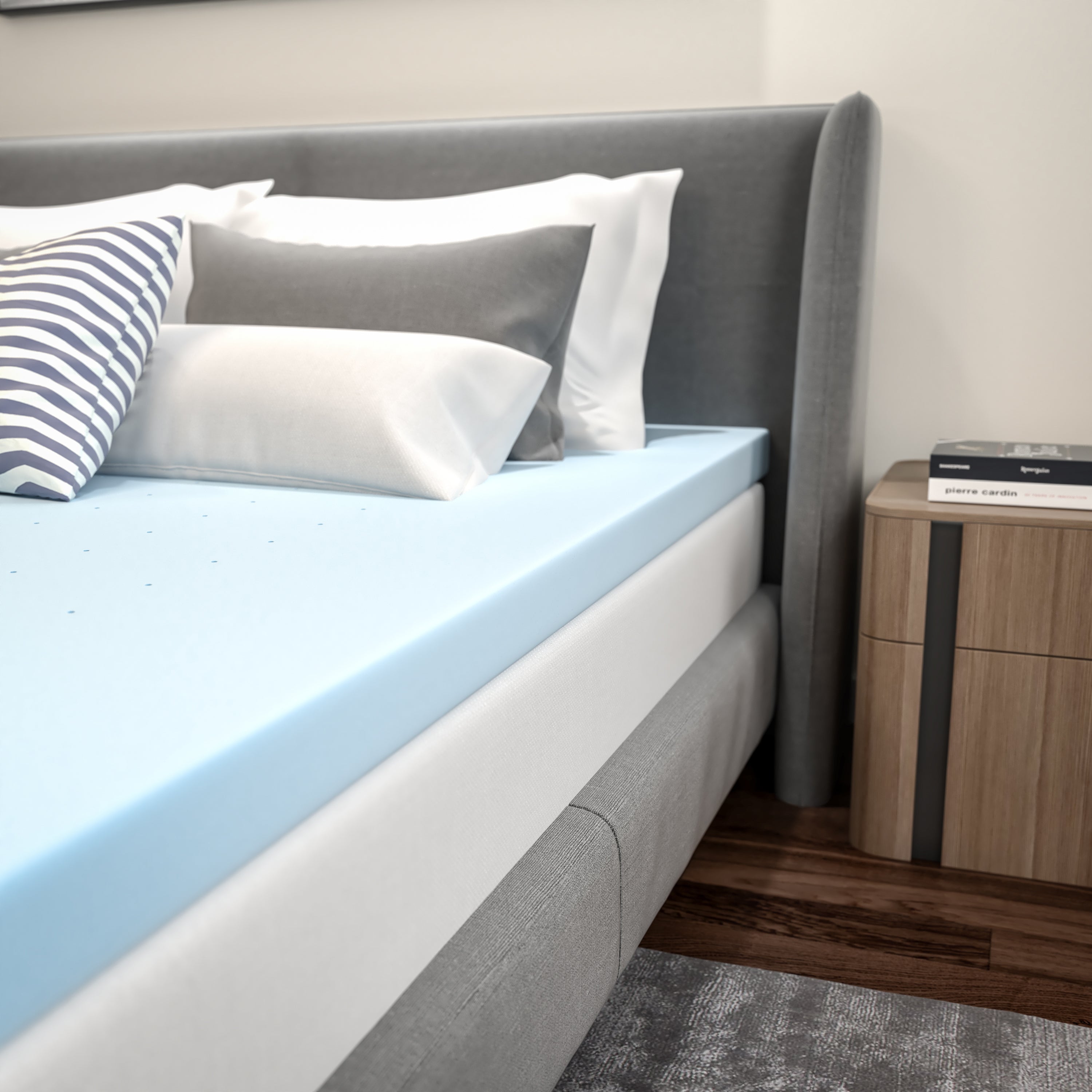 Capri Comfortable Sleep 3 inch Cooling Gel Memory Foam Mattress Topper