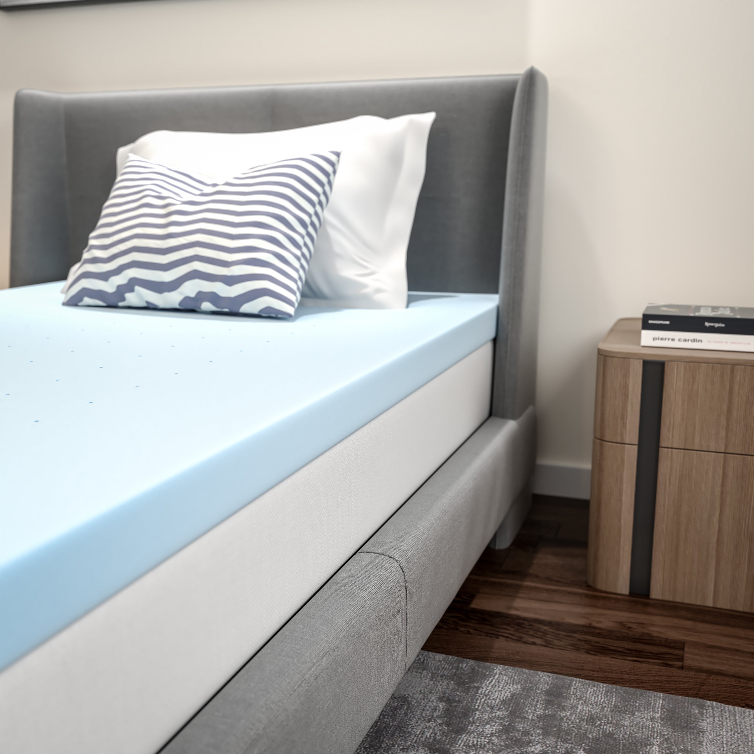 Capri Comfortable Sleep 3 inch Cooling Gel Memory Foam Mattress Topper