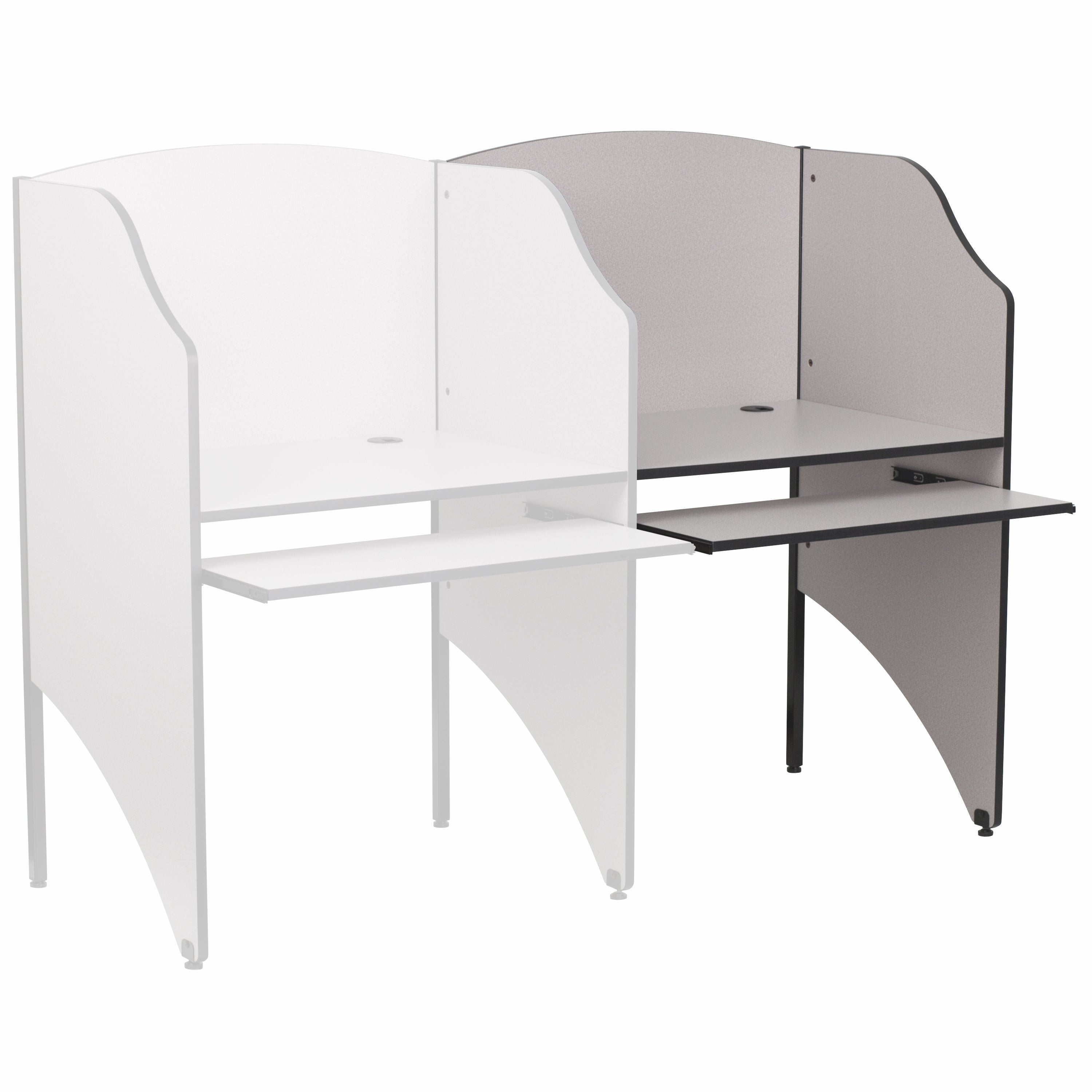 Add-On Study Carrel-Study Carrels-Flash Furniture-Wall2Wall Furnishings