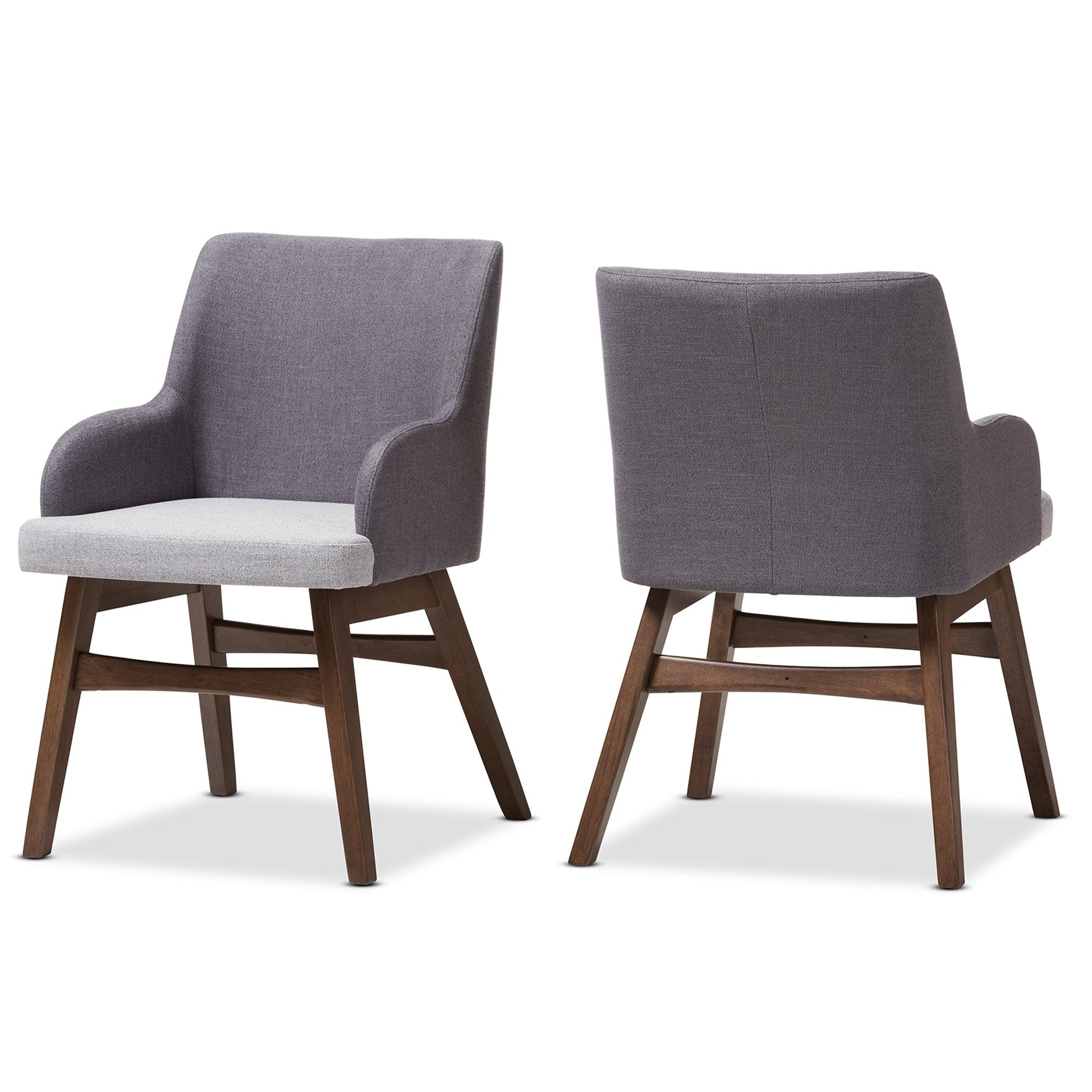 Monte Mid-Century Modern Two-Tone Fabric Armchair (Set of 2)