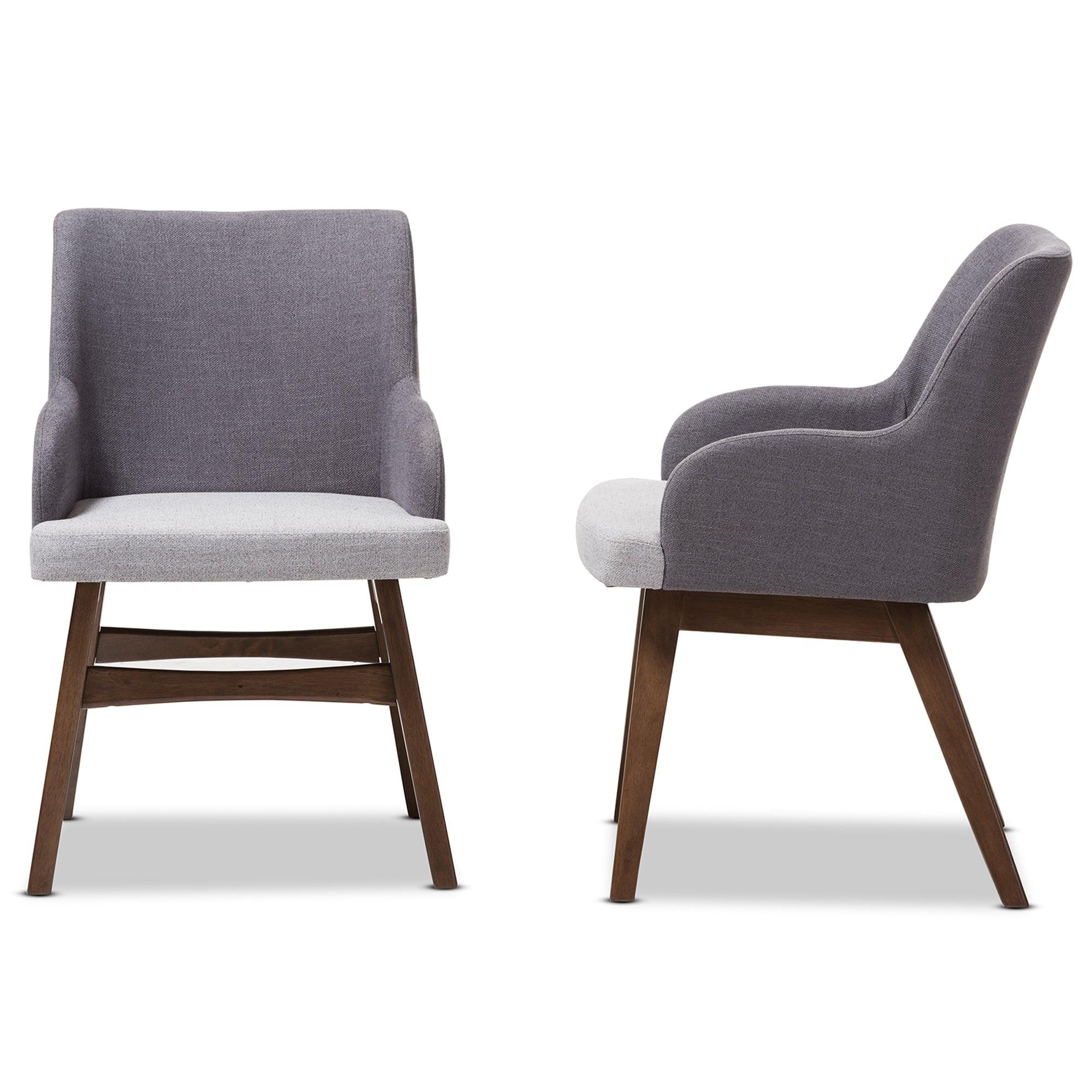 Monte Mid-Century Modern Two-Tone Fabric Armchair (Set of 2)