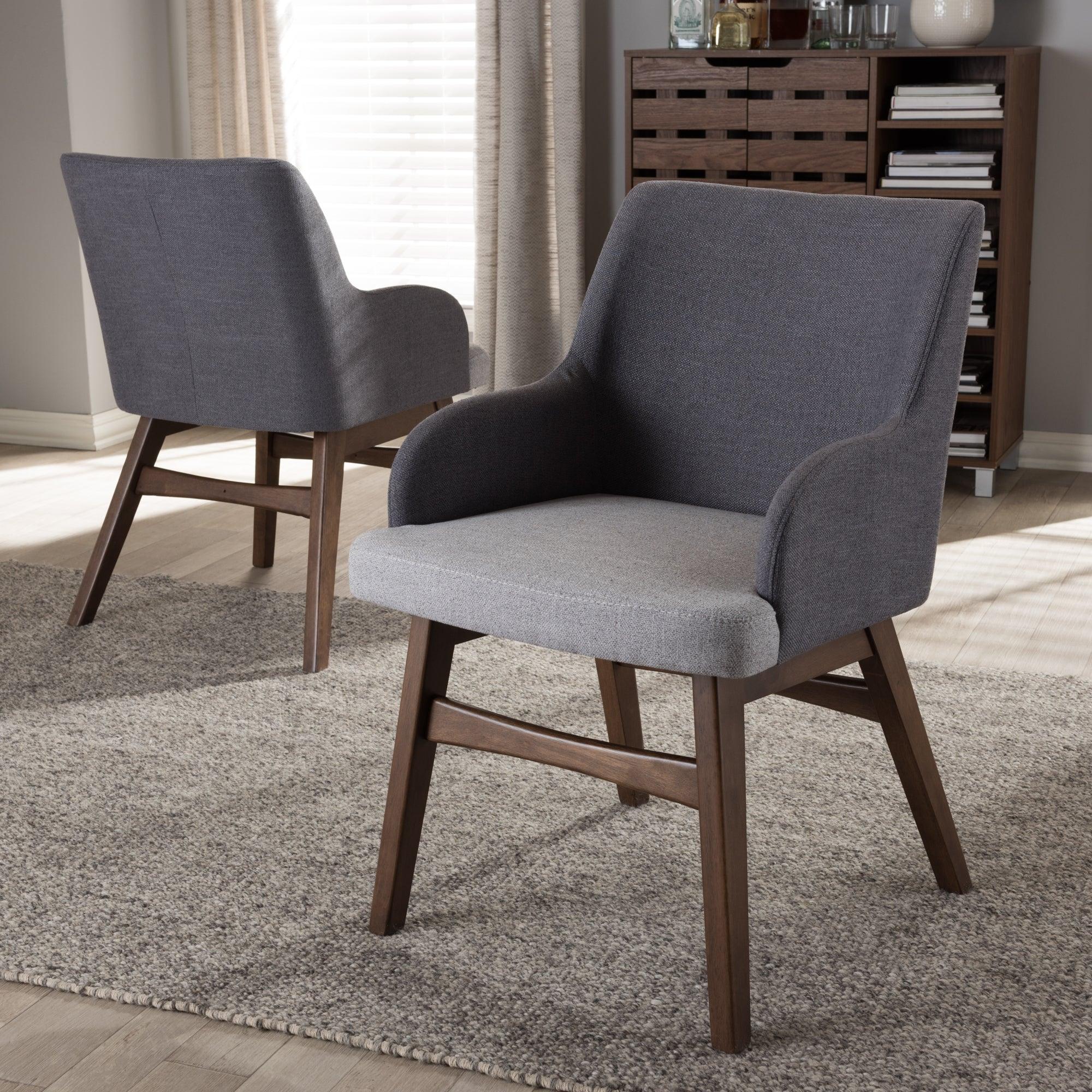 Monte Mid-Century Modern Two-Tone Fabric Armchair (Set of 2)