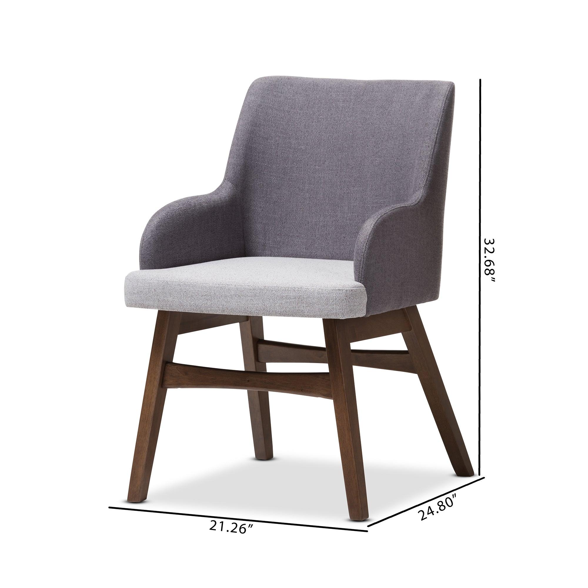 Monte Mid-Century Modern Two-Tone Fabric Armchair (Set of 2)