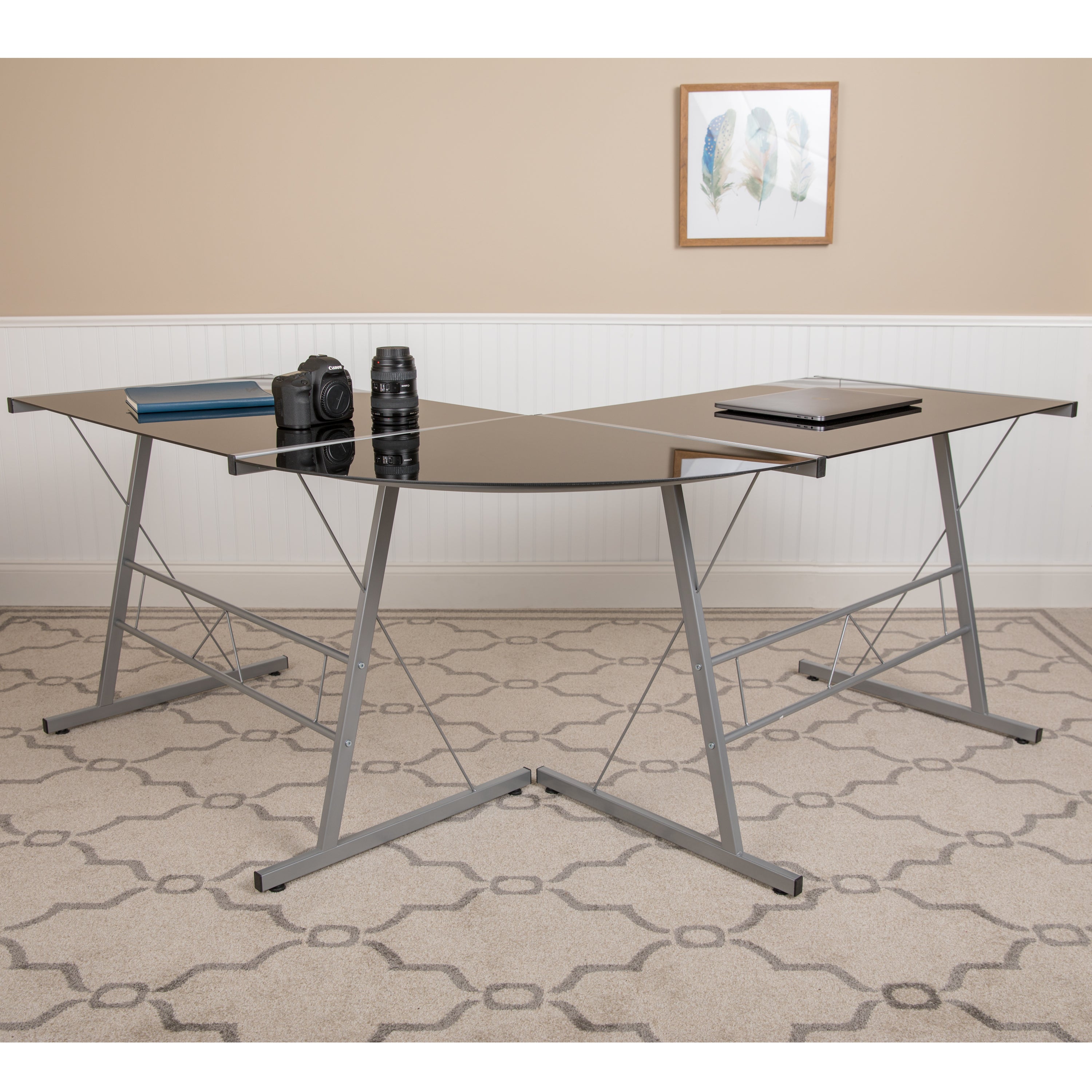 L-Shaped Desk 83.5" Computer Corner Desk, Gaming Corner Desk, Home Office Corner Desk, Gaming Desk, Space Saving, Easy to Assemble