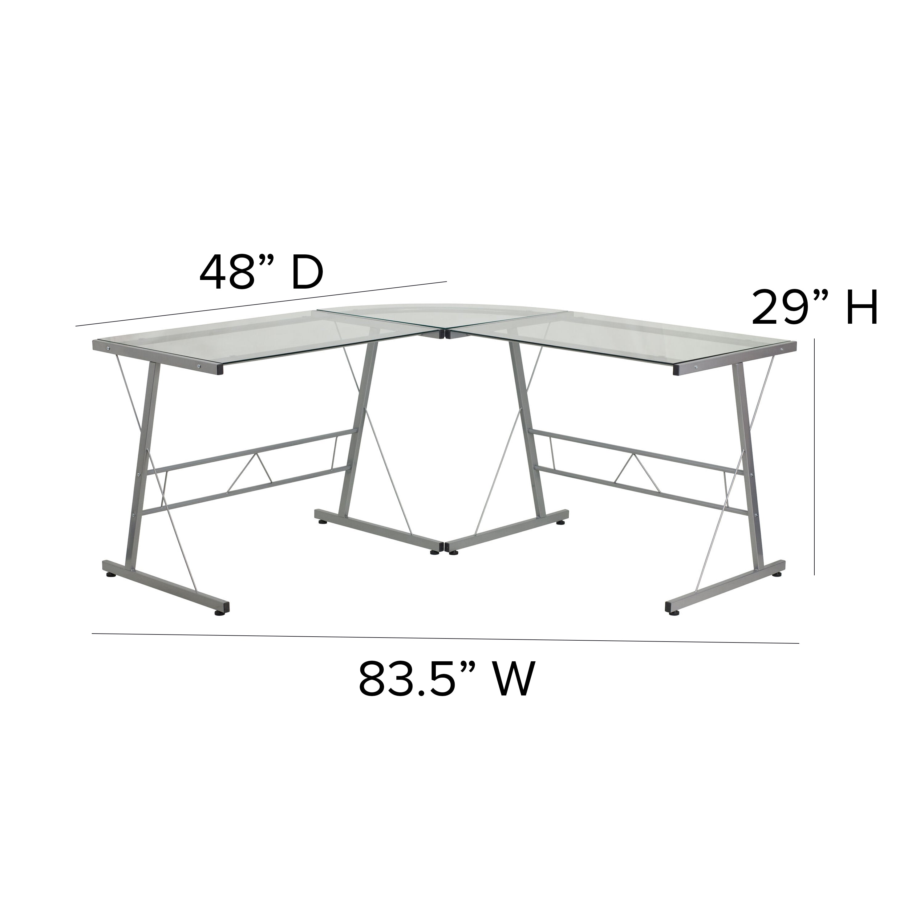 L-Shaped Desk 83.5" Computer Corner Desk, Gaming Corner Desk, Home Office Corner Desk, Gaming Desk, Space Saving, Easy to Assemble