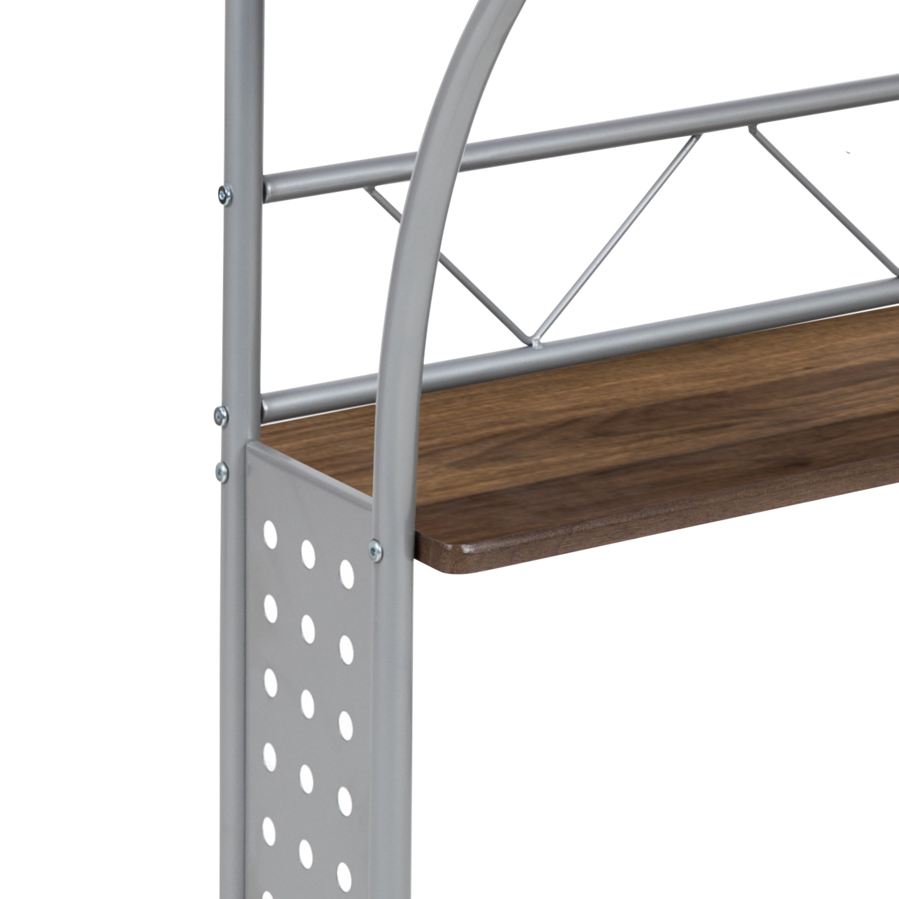 Computer Desk with Top and Lower Storage Shelves