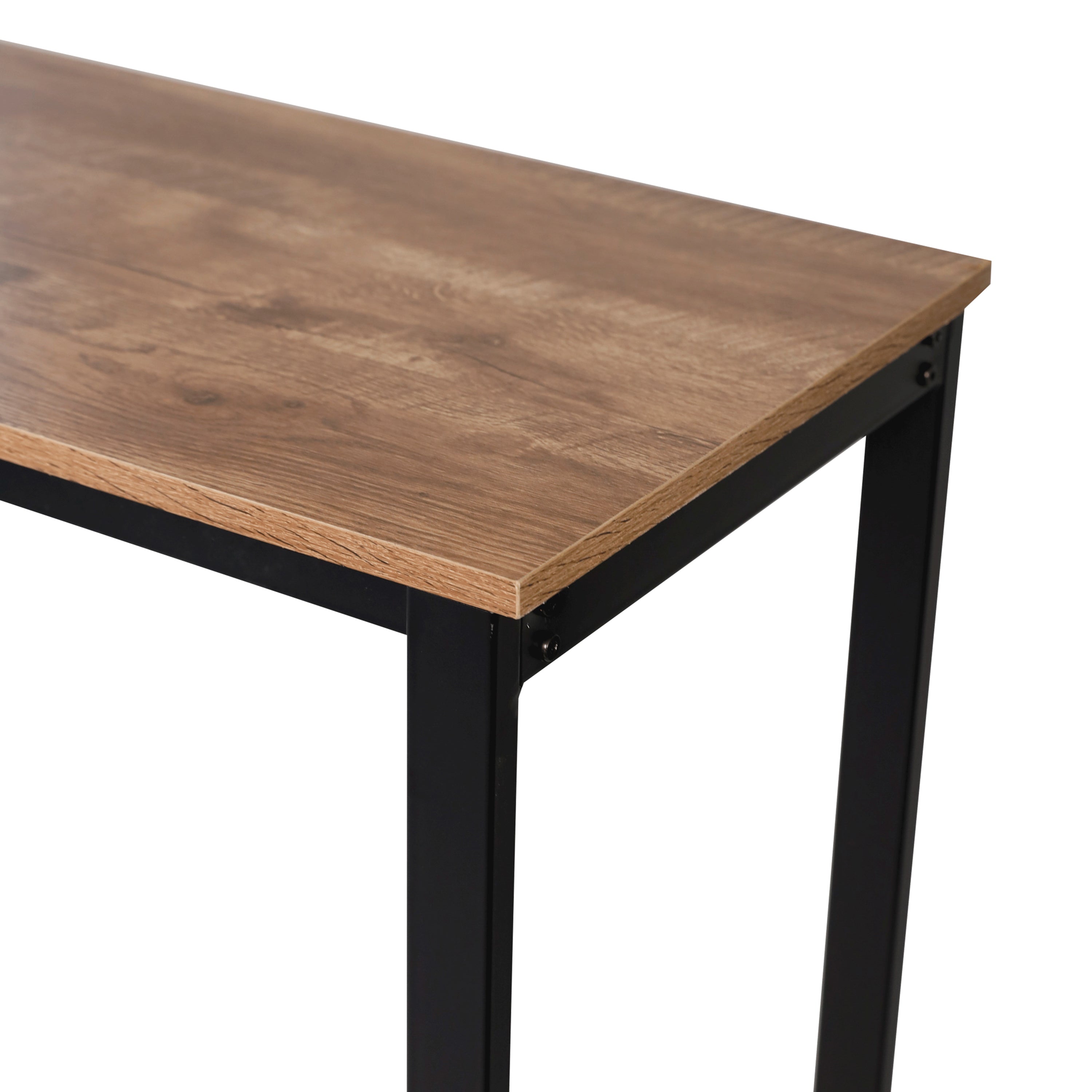 Jura Metal Bar and Wine Table with 2 Slanted Shelves for Bottle Storage and Hanging Glass Storage