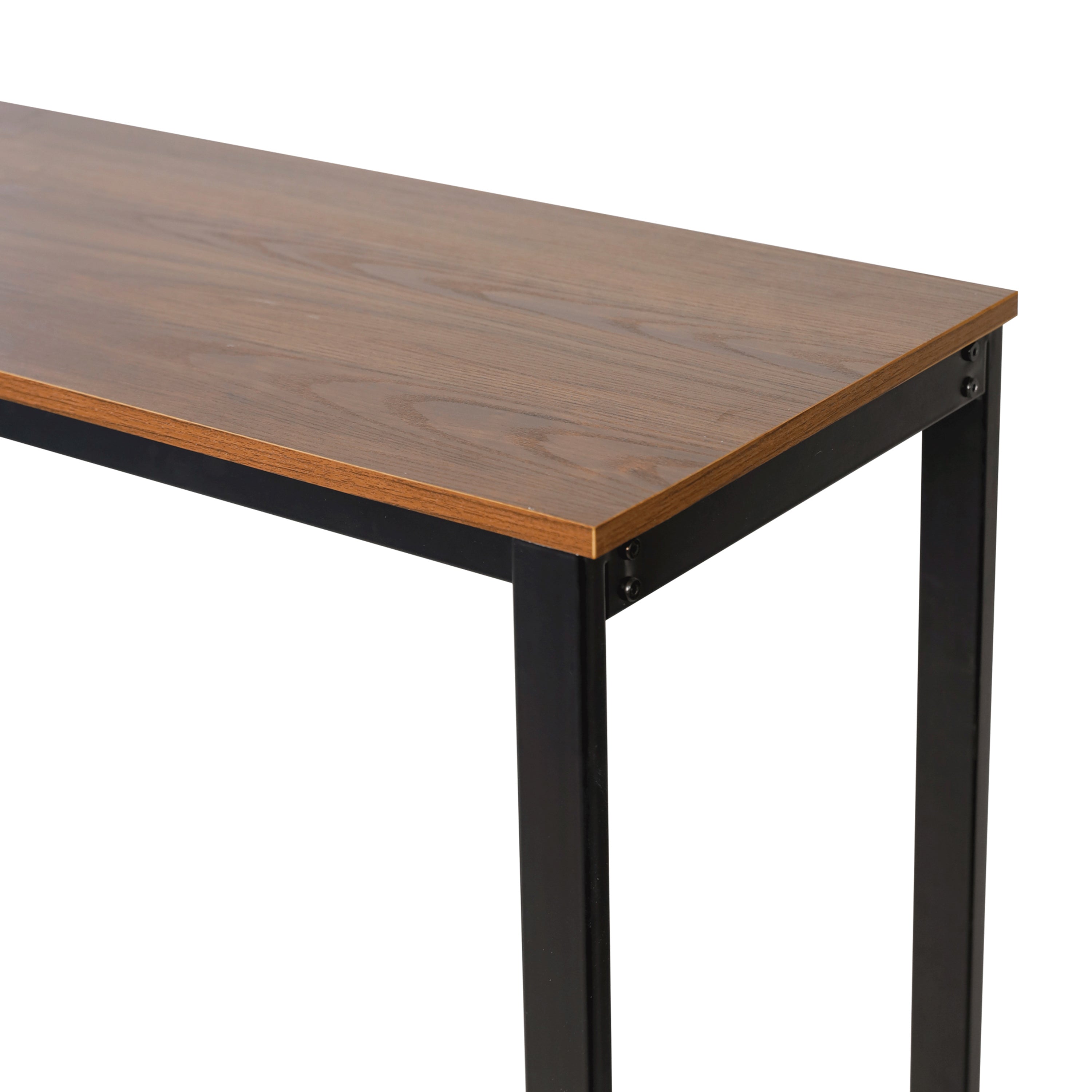 Jura Metal Bar and Wine Table with 2 Slanted Shelves for Bottle Storage and Hanging Glass Storage