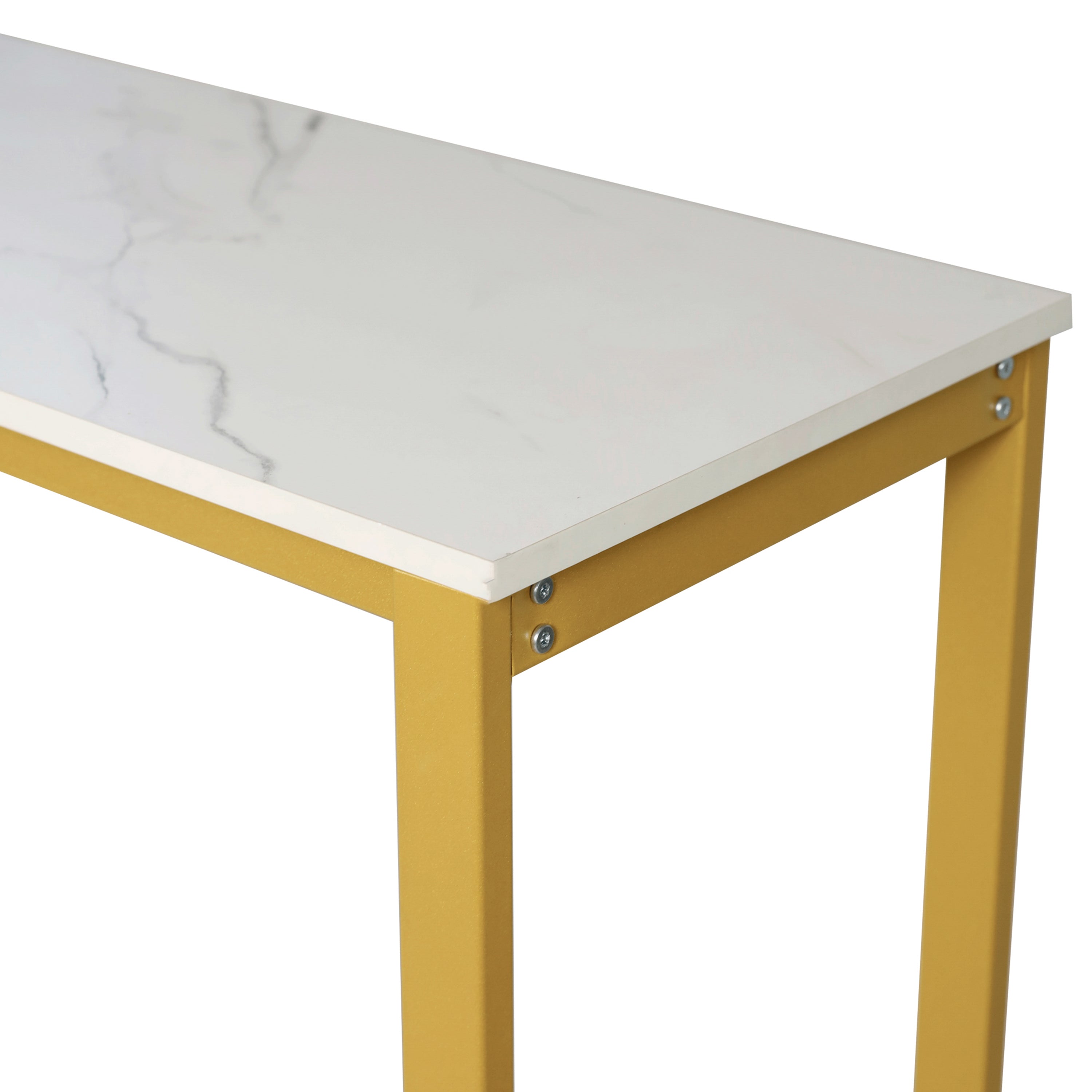 Jura Metal Bar and Wine Table with 2 Slanted Shelves for Bottle Storage and Hanging Glass Storage