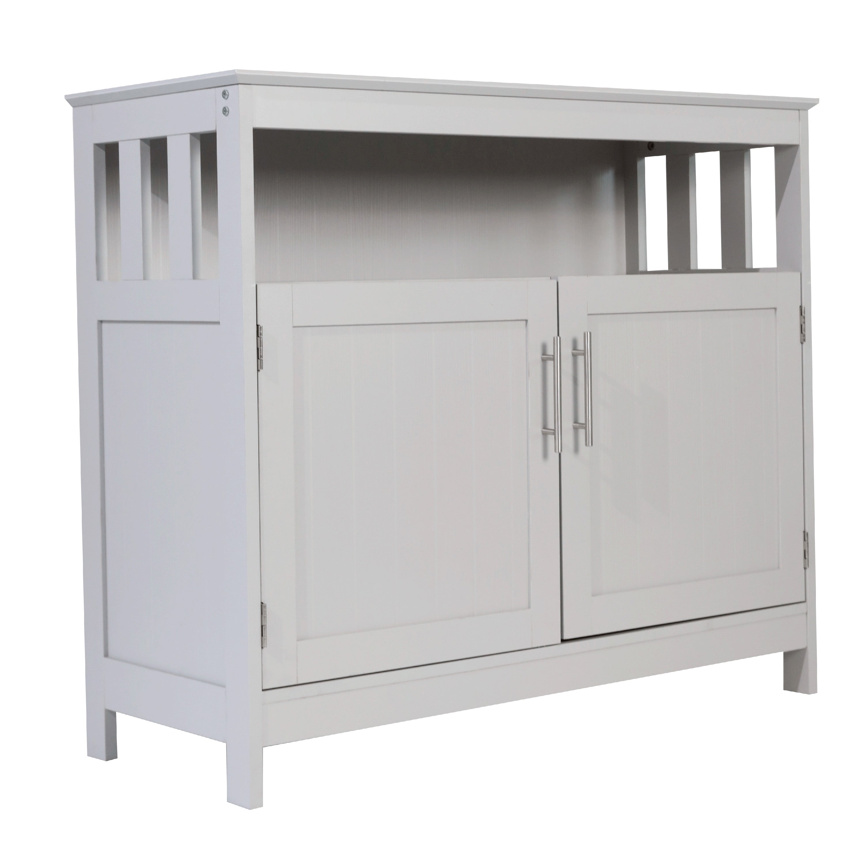 Mayfield Classic Buffet and Sideboard with Double Door Storage Cabinet and Open Storage Shelf