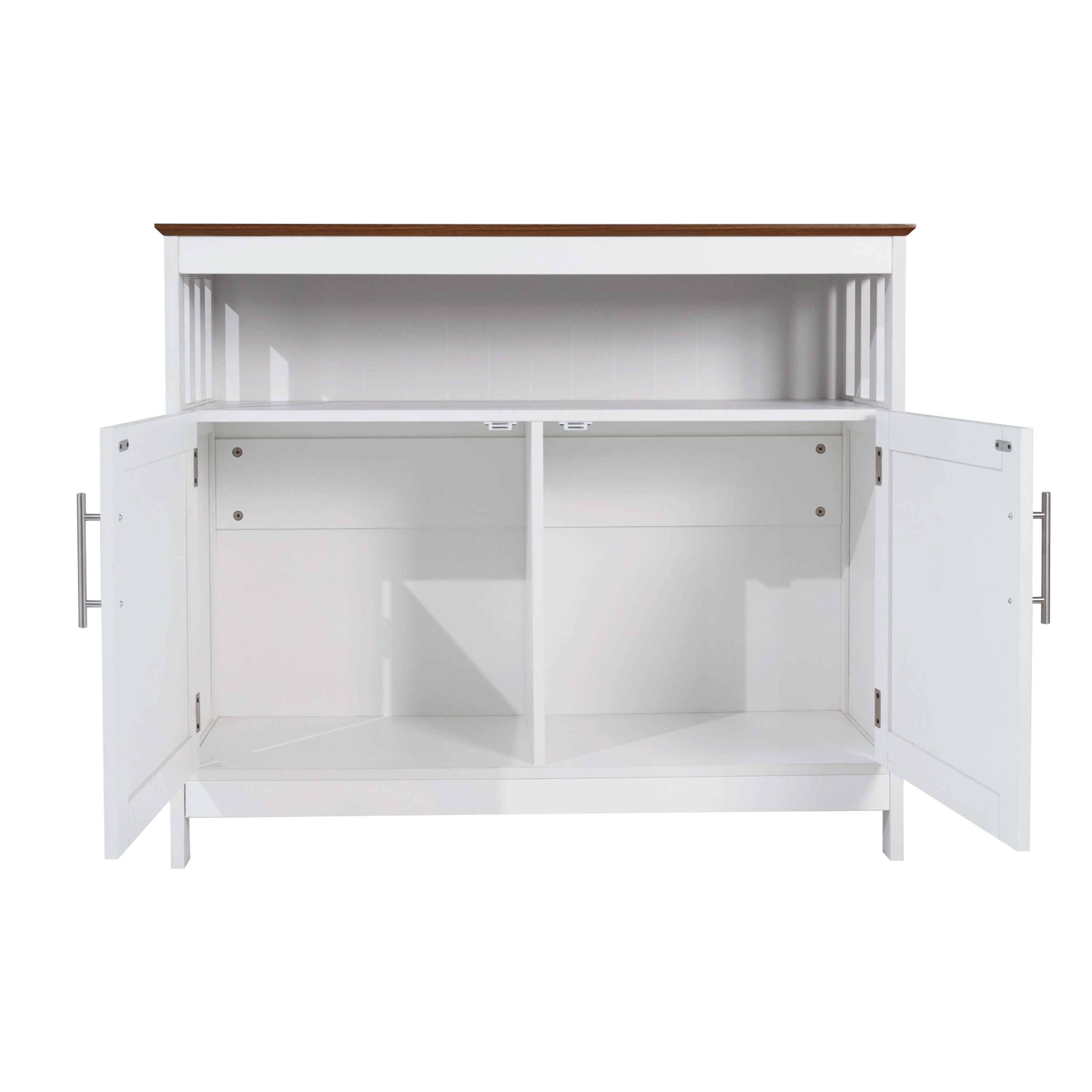 Mayfield Classic Buffet and Sideboard with Double Door Storage Cabinet and Open Storage Shelf