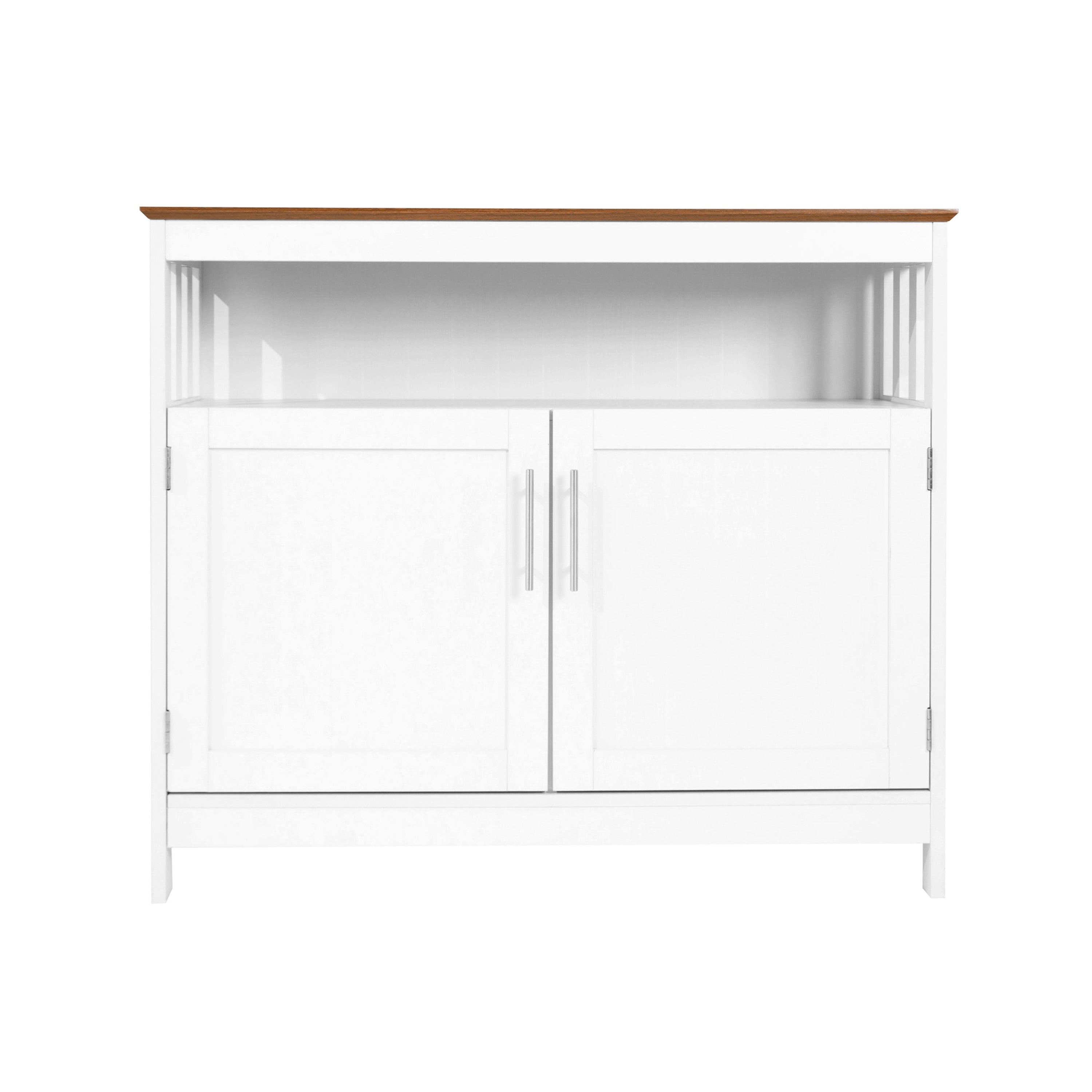 Mayfield Classic Buffet and Sideboard with Double Door Storage Cabinet and Open Storage Shelf